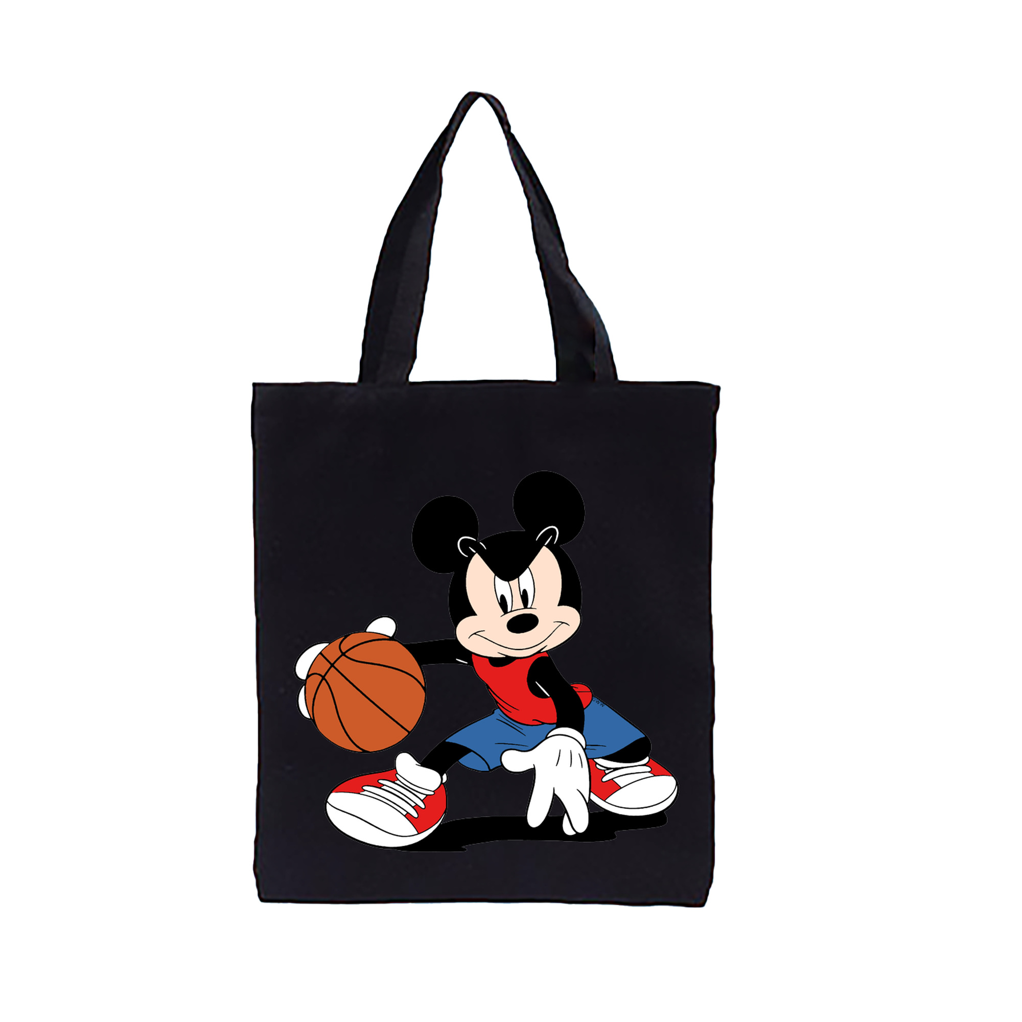 ミッキーマウス Mickey Mouse 縦型キャンバス生地手提げバッグ　トートバッグ