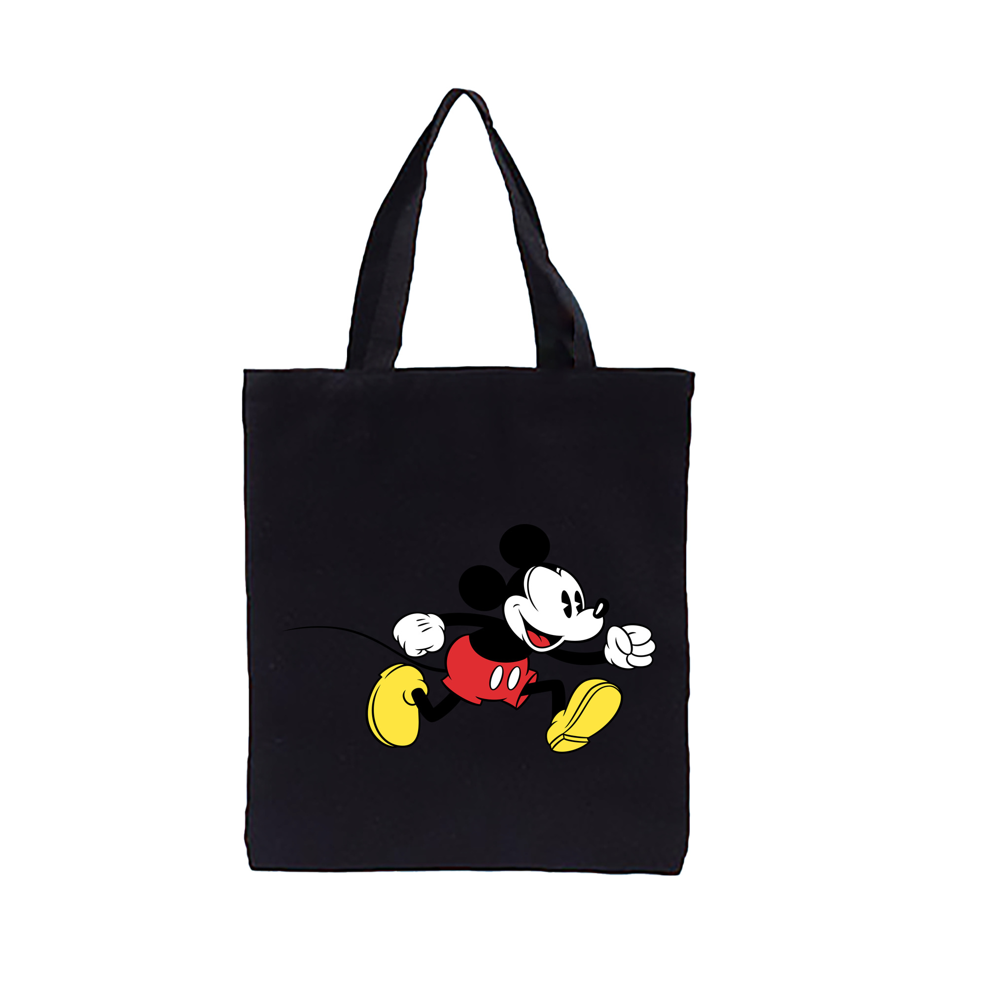 （画像用） ミッキーマウス Mickey Mouse 縦型キャンバス生地手提げバッグ　トートバッグ