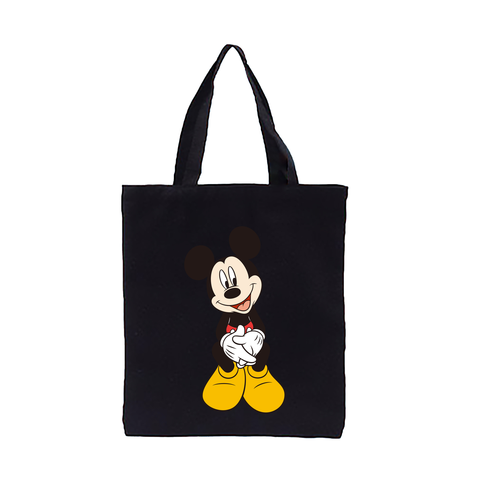 （画像用） ミッキーマウス Mickey Mouse 縦型キャンバス生地手提げバッグ　トートバッグ