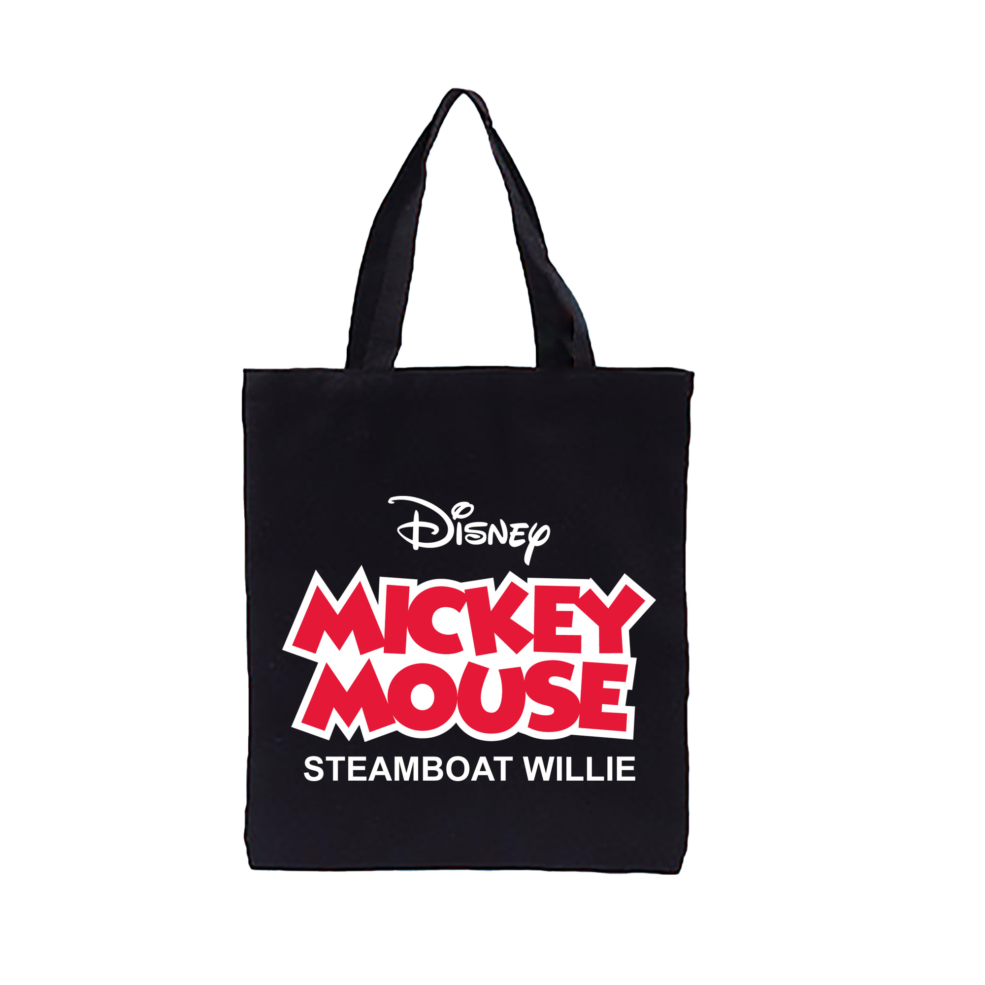 （画像用） ミッキーマウス Mickey Mouse 縦型キャンバス生地手提げバッグ　トートバッグ