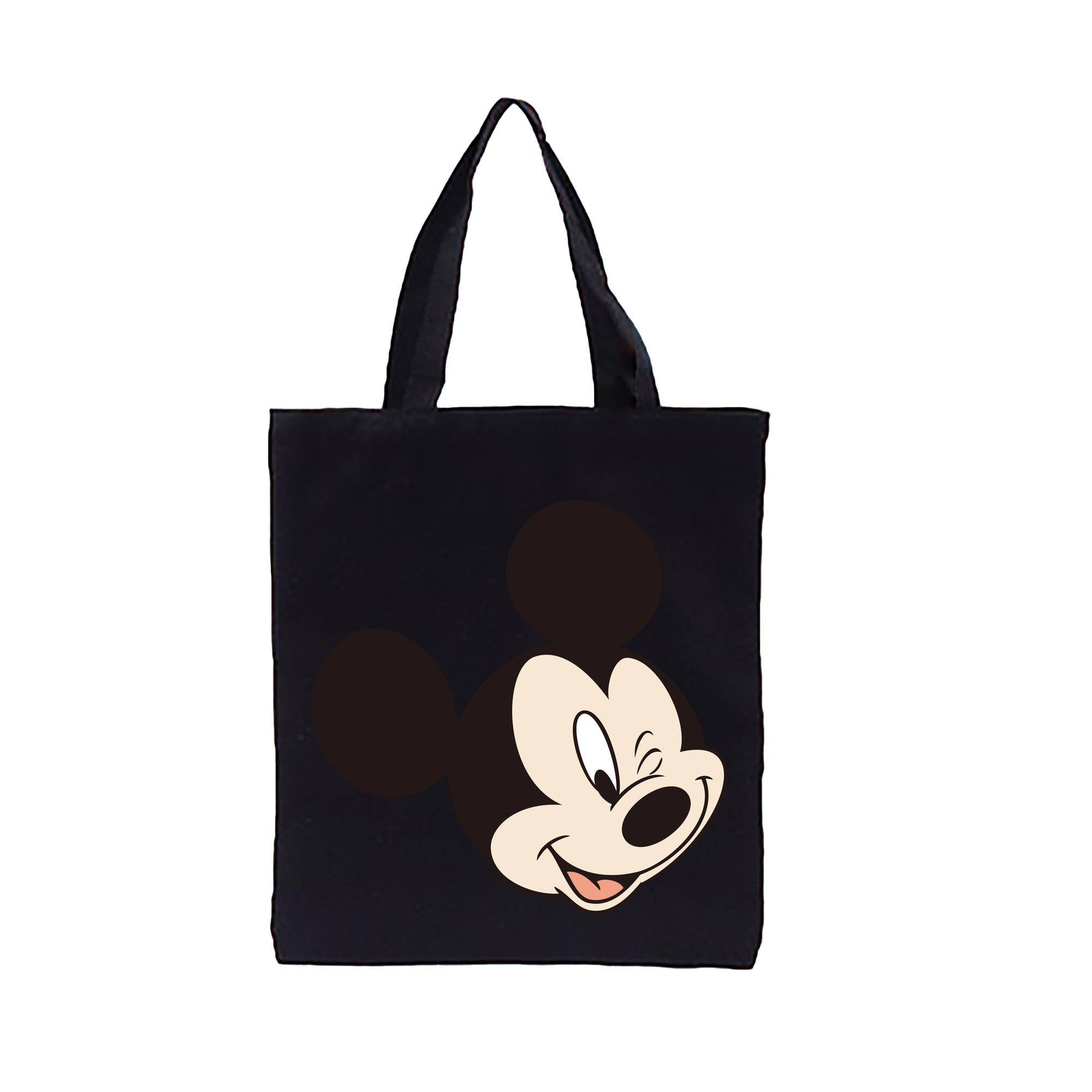 （画像用） ミッキーマウス Mickey Mouse 縦型キャンバス生地手提げバッグ　トートバッグ
