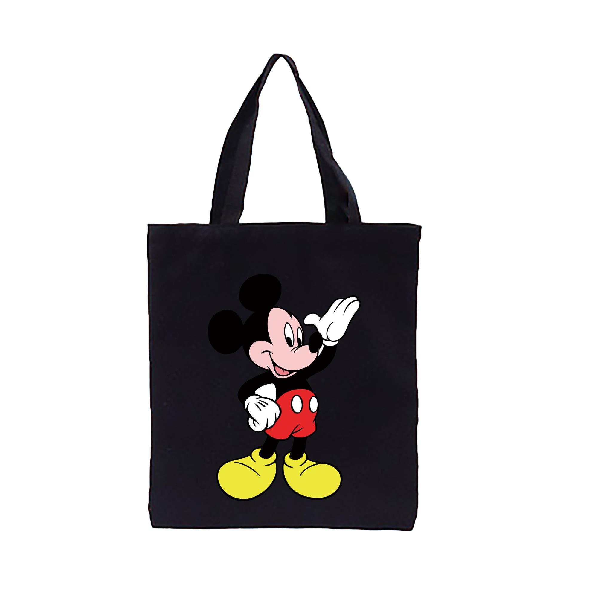 （画像用） ミッキーマウス Mickey Mouse 縦型キャンバス生地手提げバッグ　トートバッグ