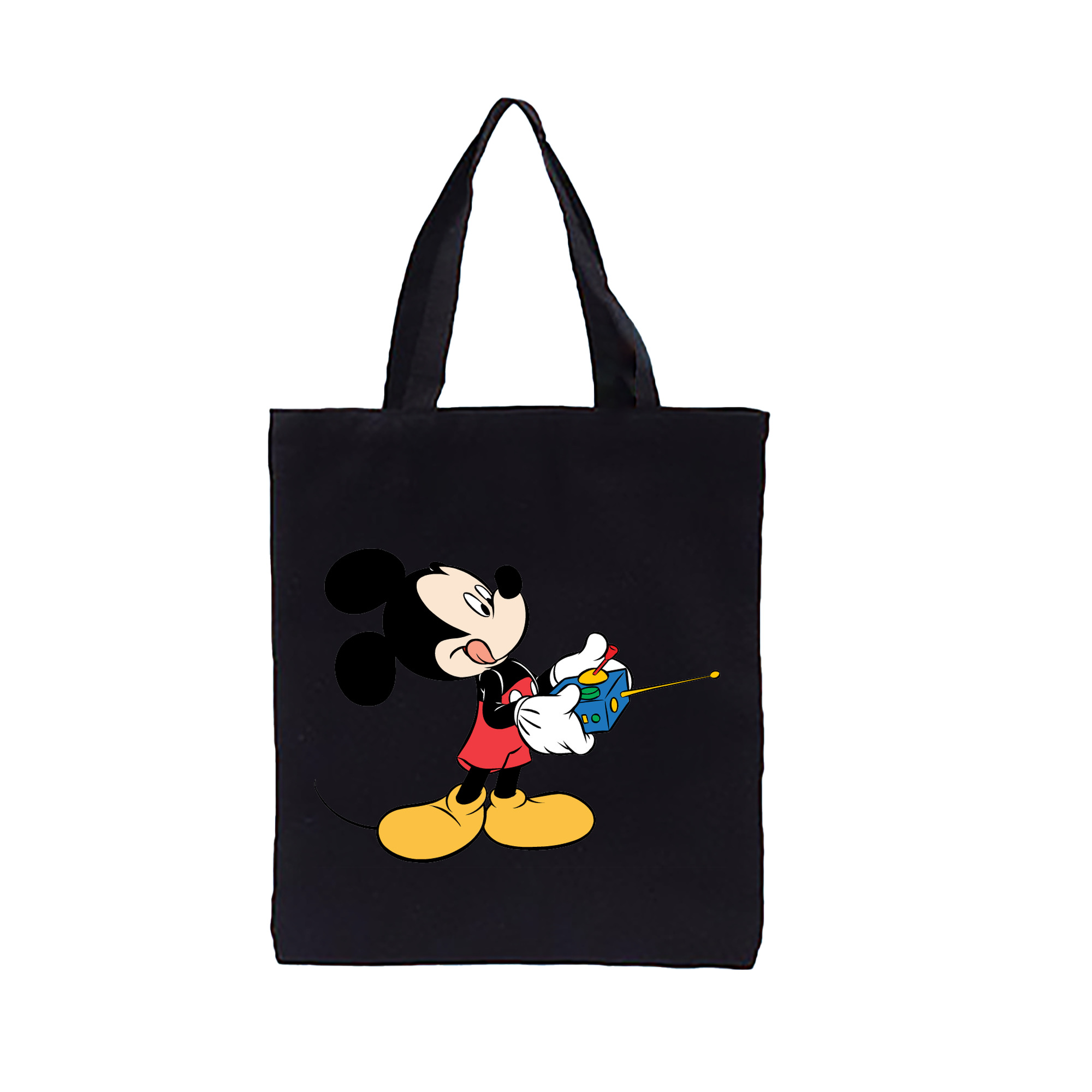 ミッキーマウス Mickey Mouse 縦型キャンバス生地手提げバッグ　トートバッグ