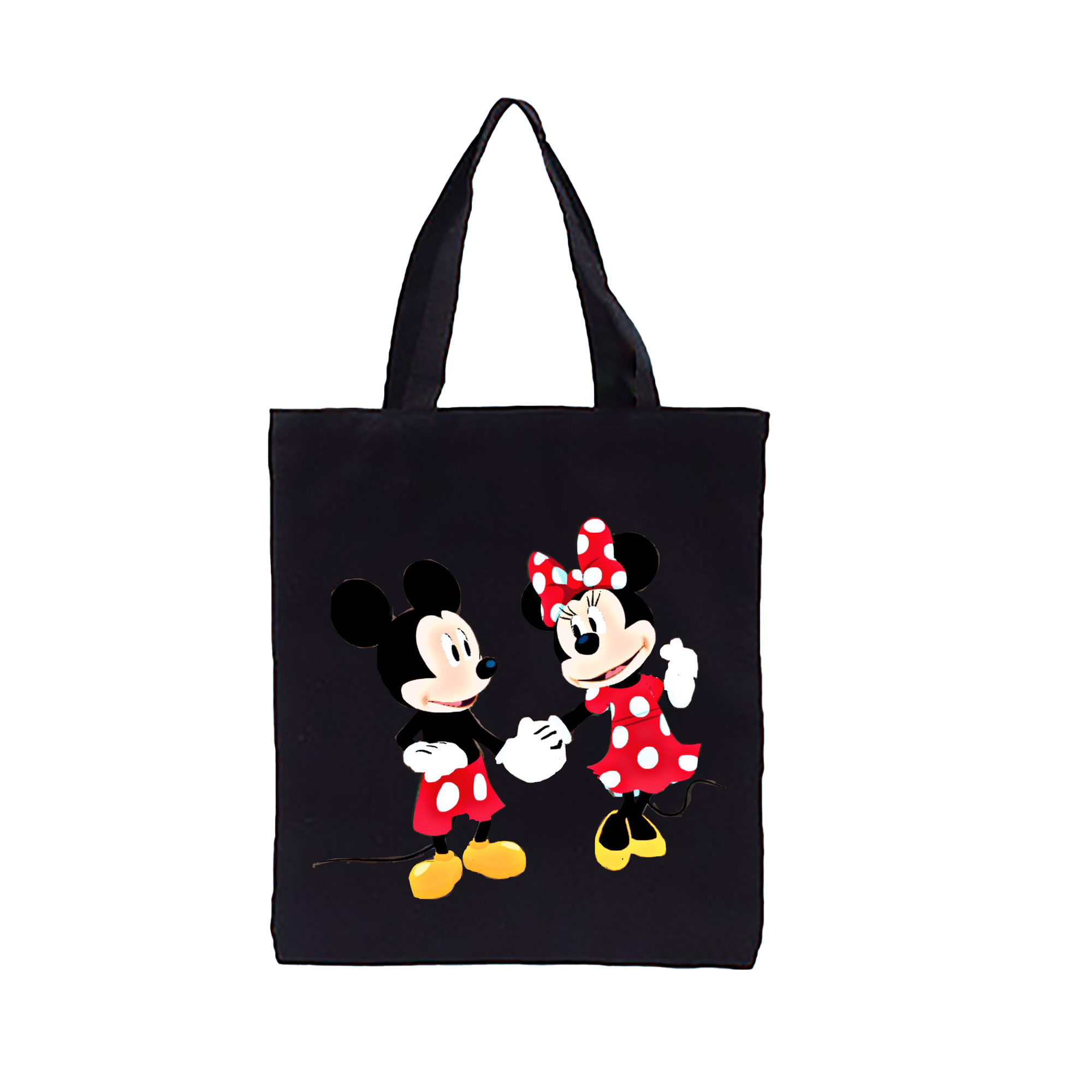（画像用） ミッキーマウス Mickey Mouse 縦型キャンバス生地手提げバッグ　トートバッグ