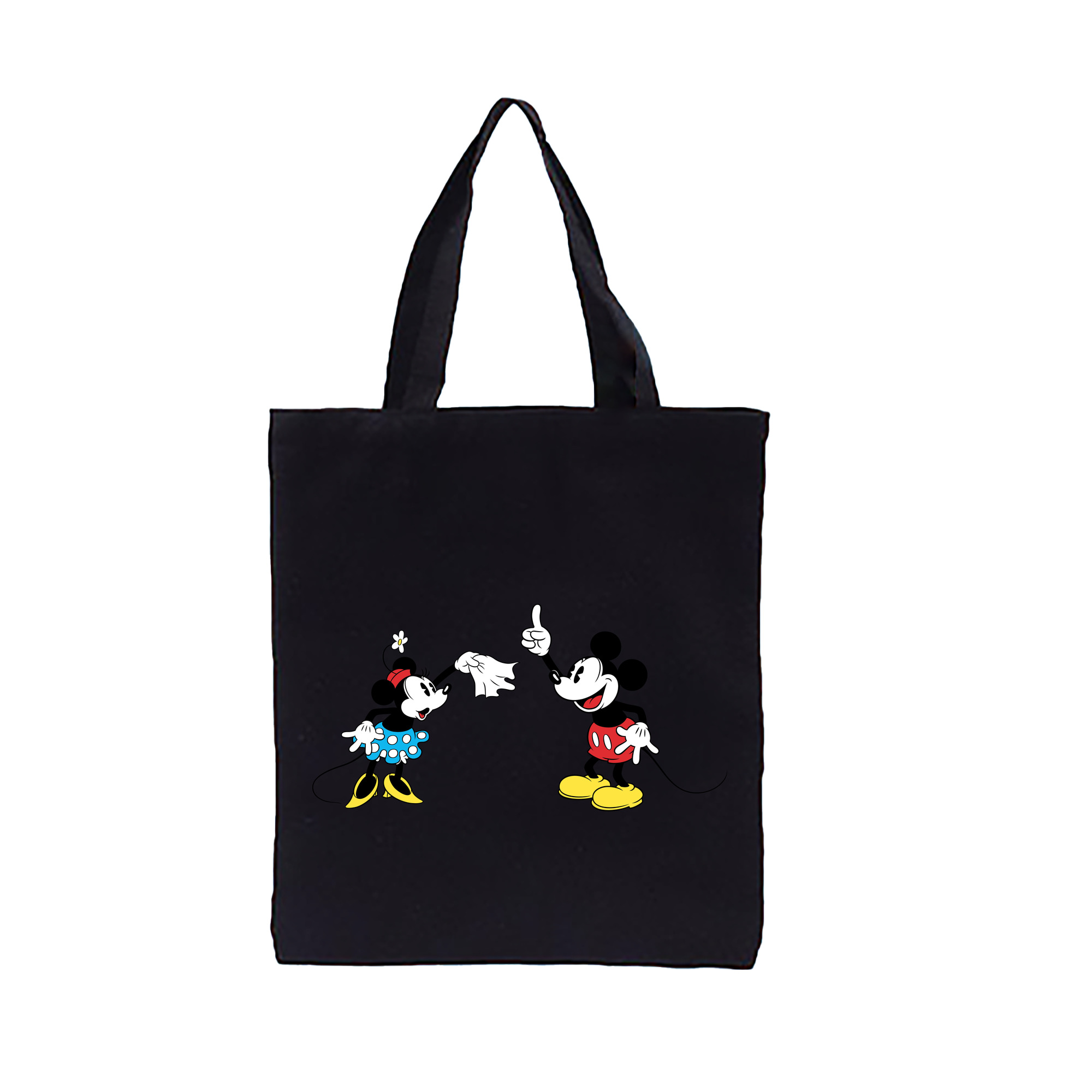 （画像用） ミッキーマウス Mickey Mouse 縦型キャンバス生地手提げバッグ　トートバッグ