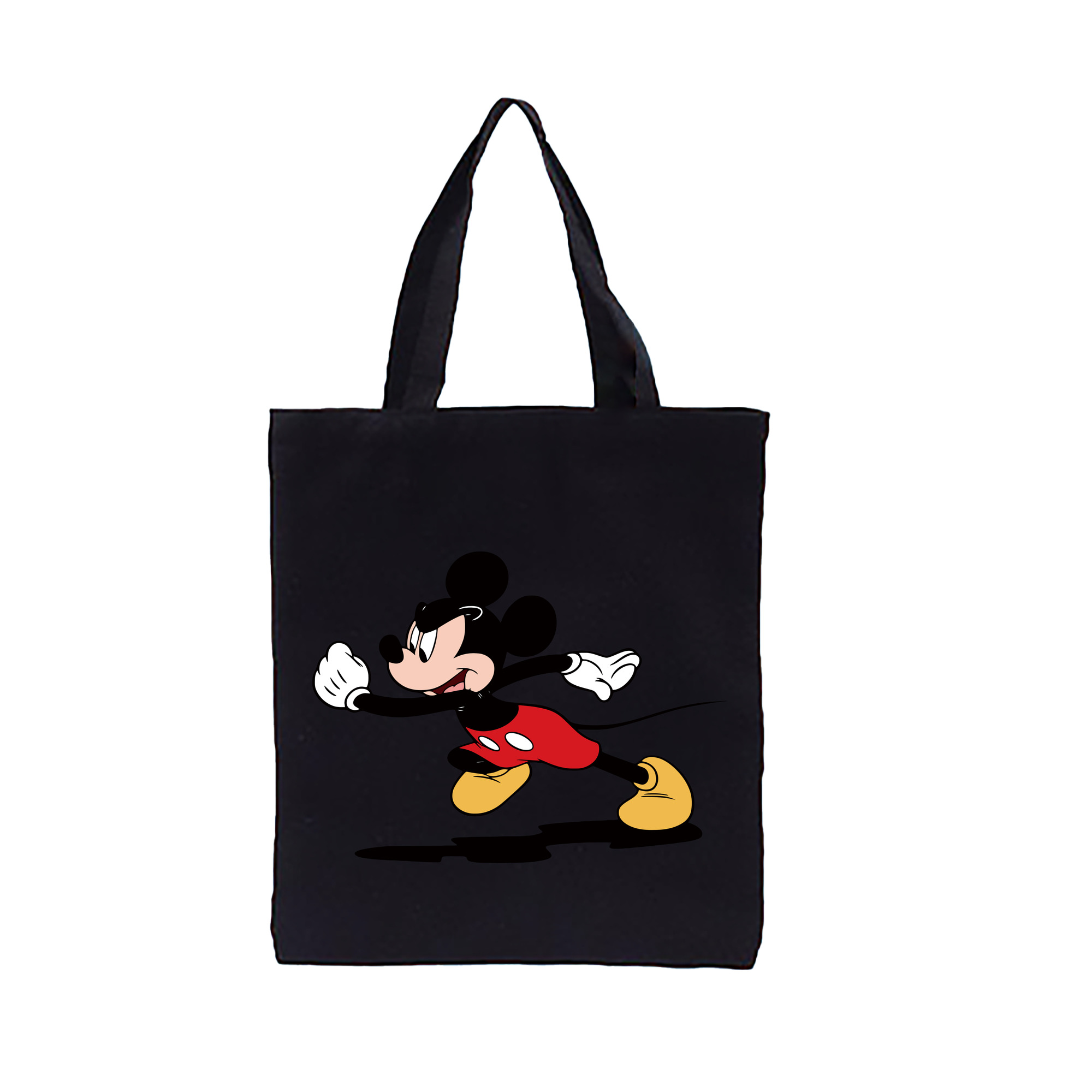 （画像用） ミッキーマウス Mickey Mouse 縦型キャンバス生地手提げバッグ　トートバッグ
