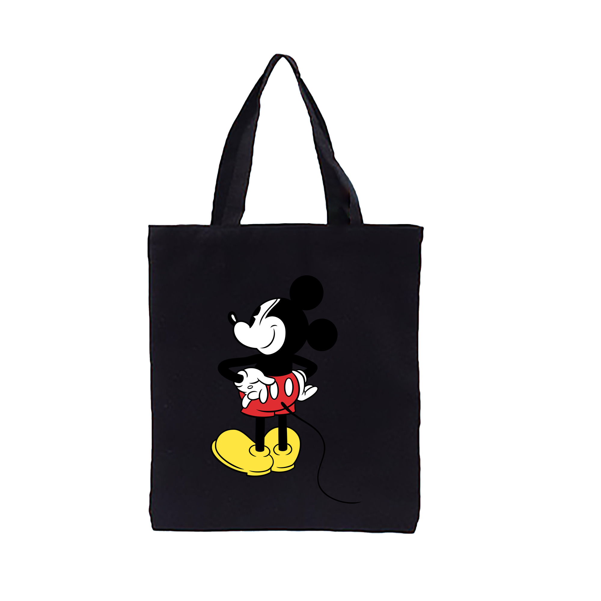 ミッキーマウス Mickey Mouse 縦型キャンバス生地手提げバッグ　トートバッグ