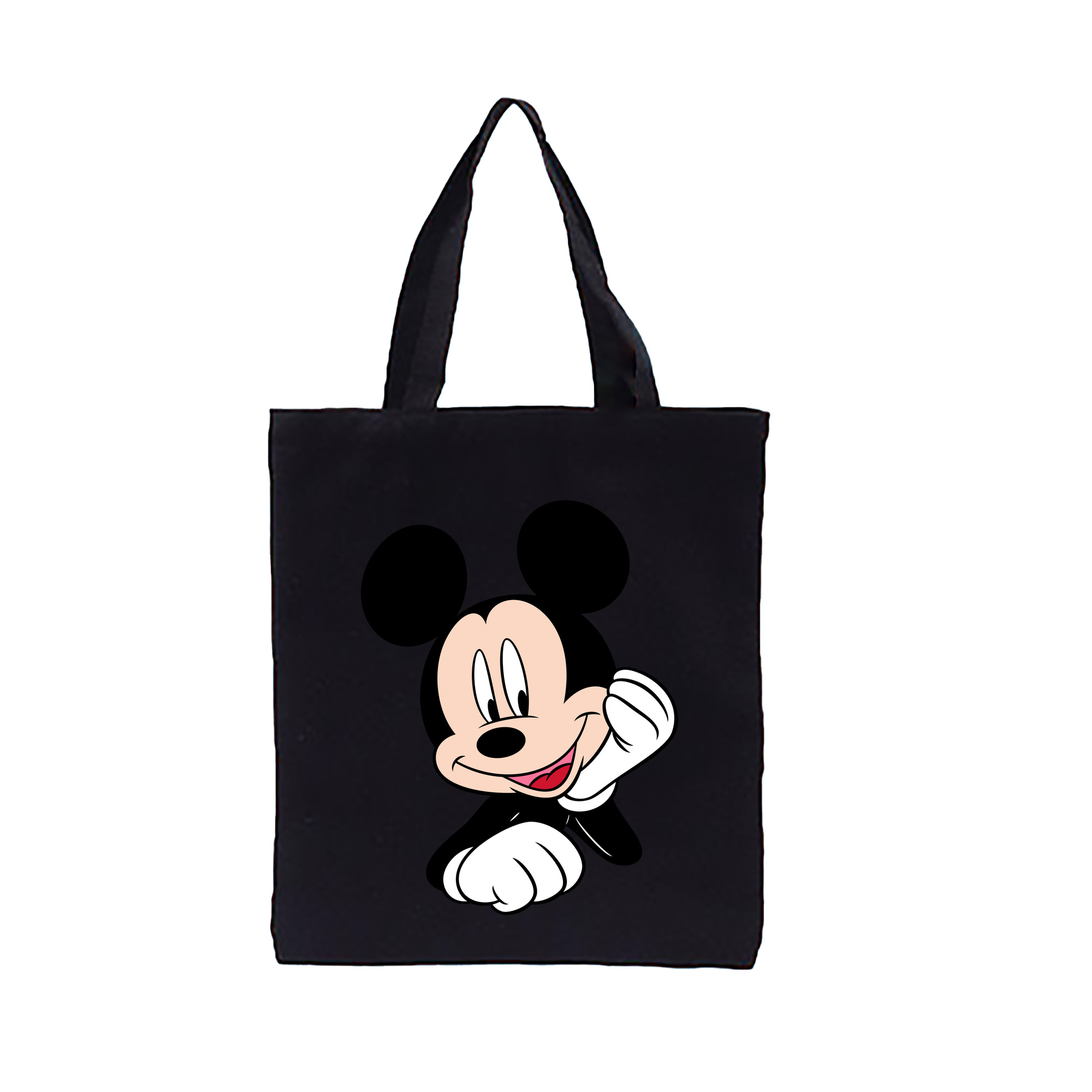 （画像用） ミッキーマウス Mickey Mouse 縦型キャンバス生地手提げバッグ　トートバッグ