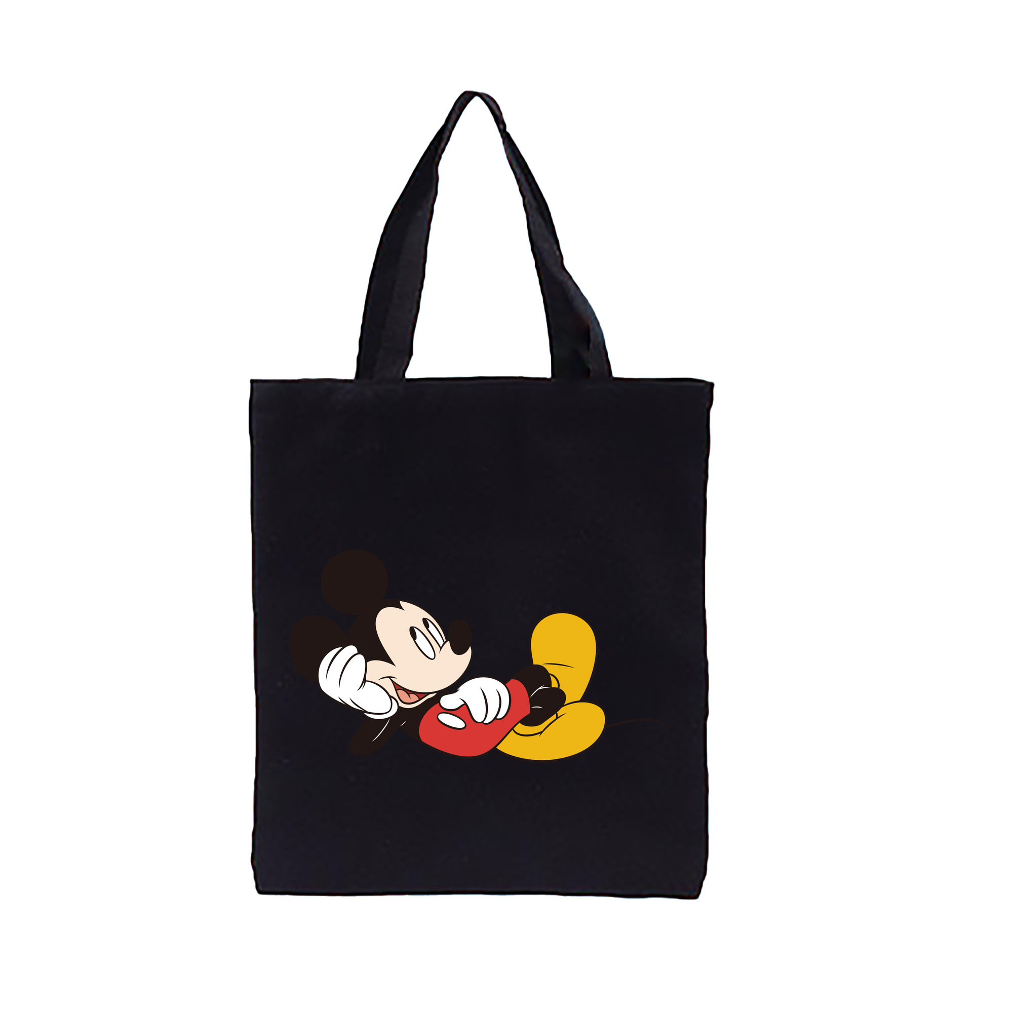 （画像用） ミッキーマウス Mickey Mouse 縦型キャンバス生地手提げバッグ　トートバッグ