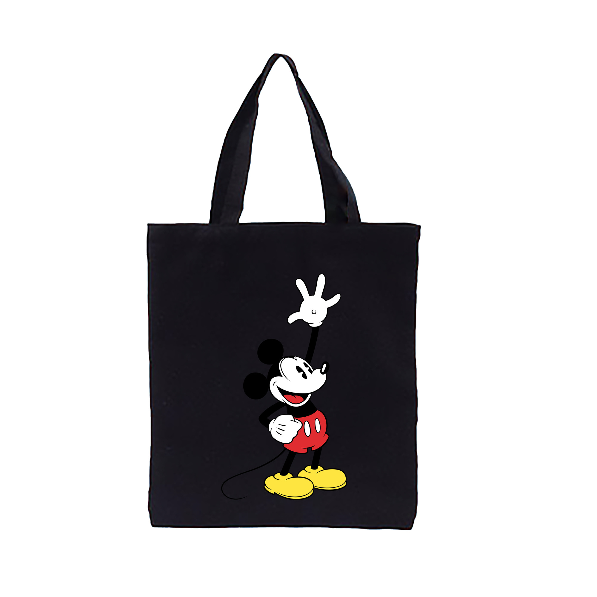 （画像用） ミッキーマウス Mickey Mouse 縦型キャンバス生地手提げバッグ　トートバッグ