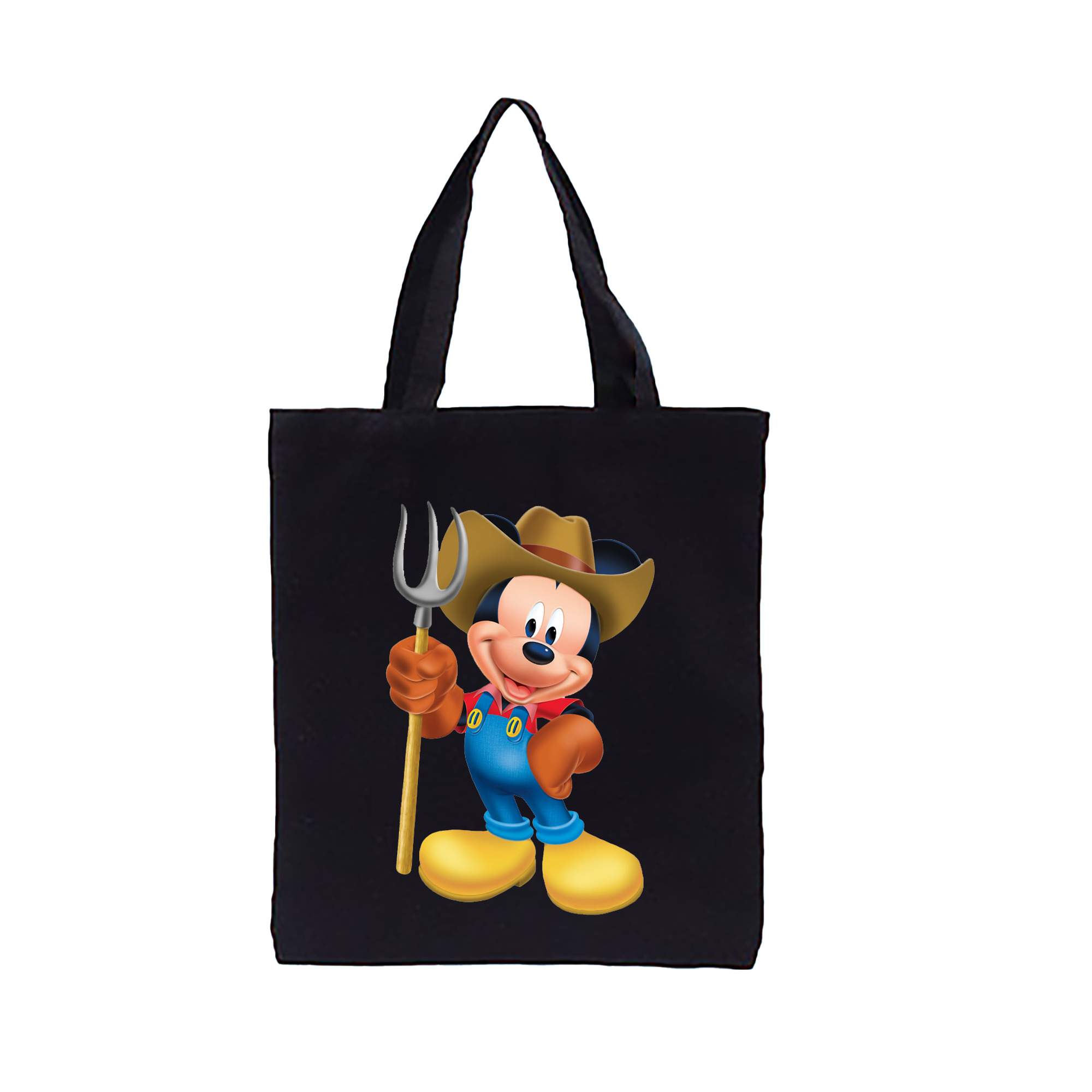 （画像用） ミッキーマウス Mickey Mouse 縦型キャンバス生地手提げバッグ　トートバッグ
