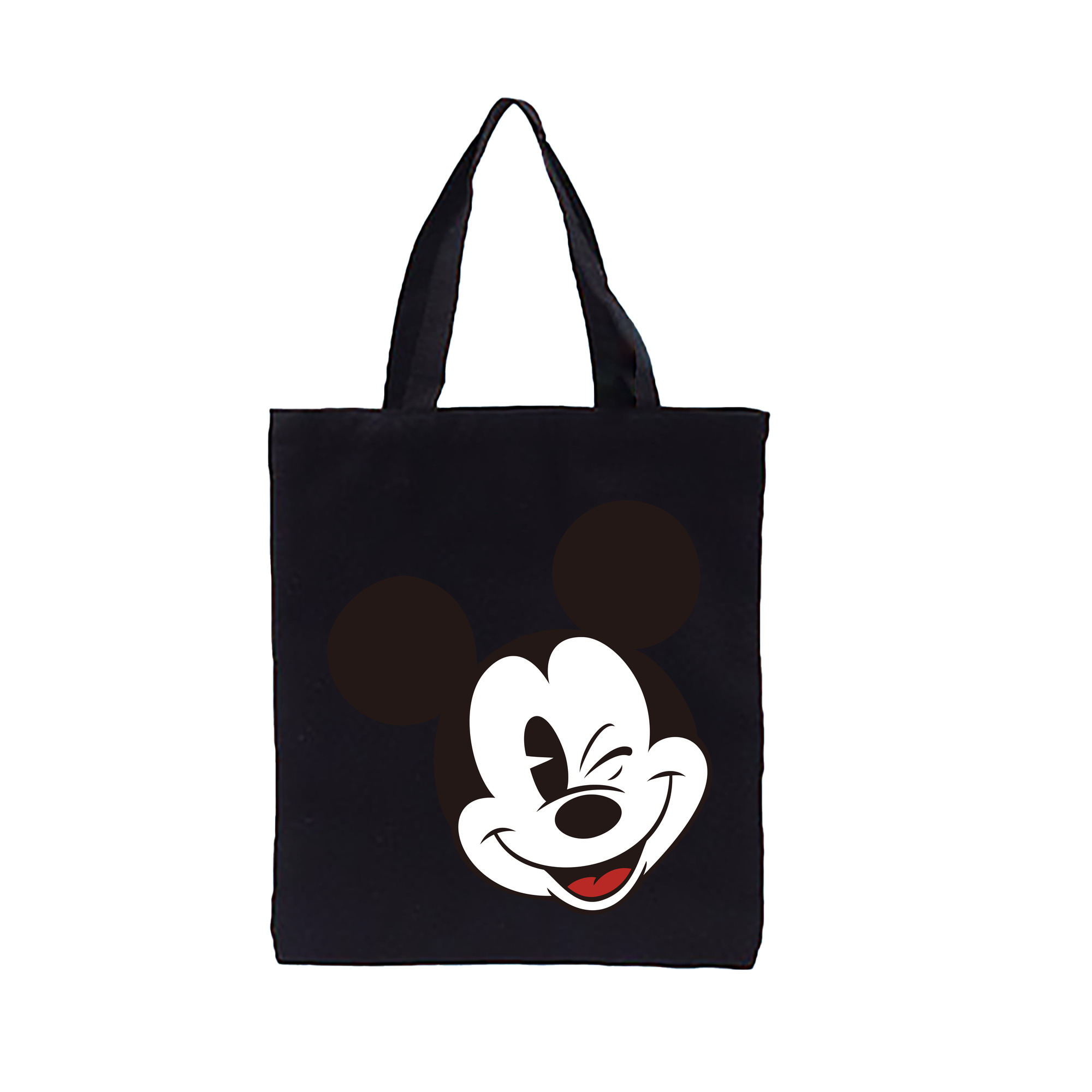 ミッキーマウス Mickey Mouse 縦型キャンバス生地手提げバッグ　トートバッグ