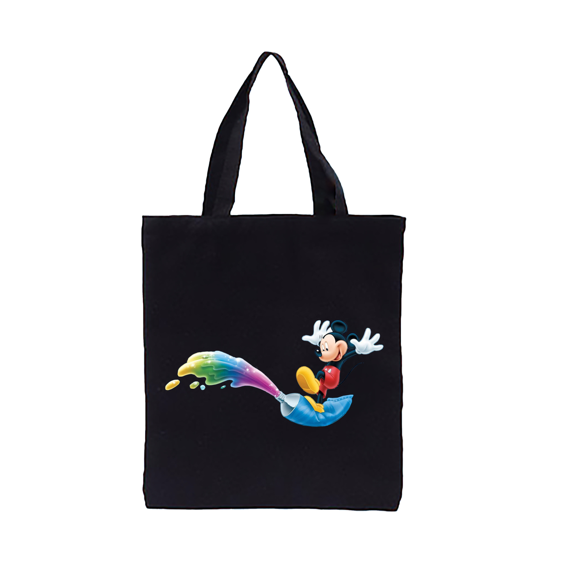 （画像用） ミッキーマウス Mickey Mouse 縦型キャンバス生地手提げバッグ　トートバッグ