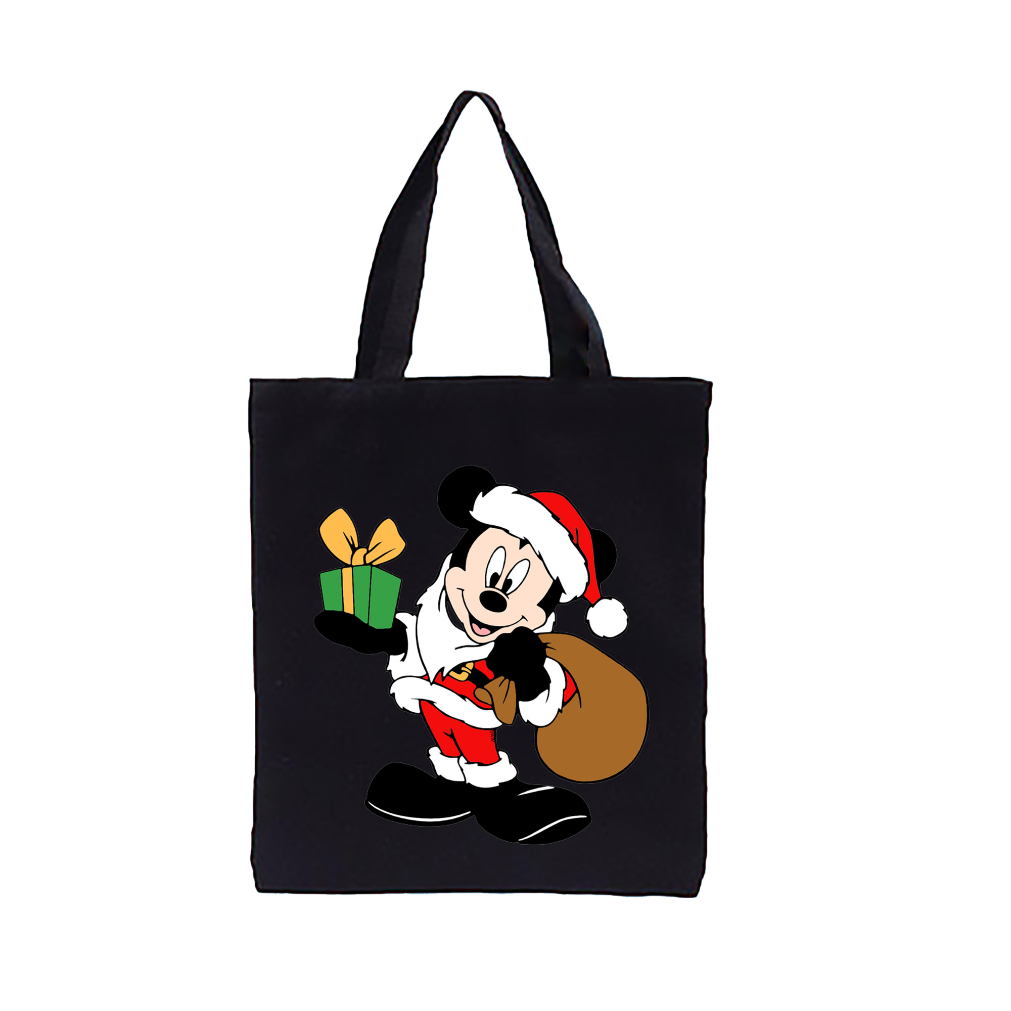 （画像用） ミッキーマウス Mickey Mouse 縦型キャンバス生地手提げバッグ　トートバッグ