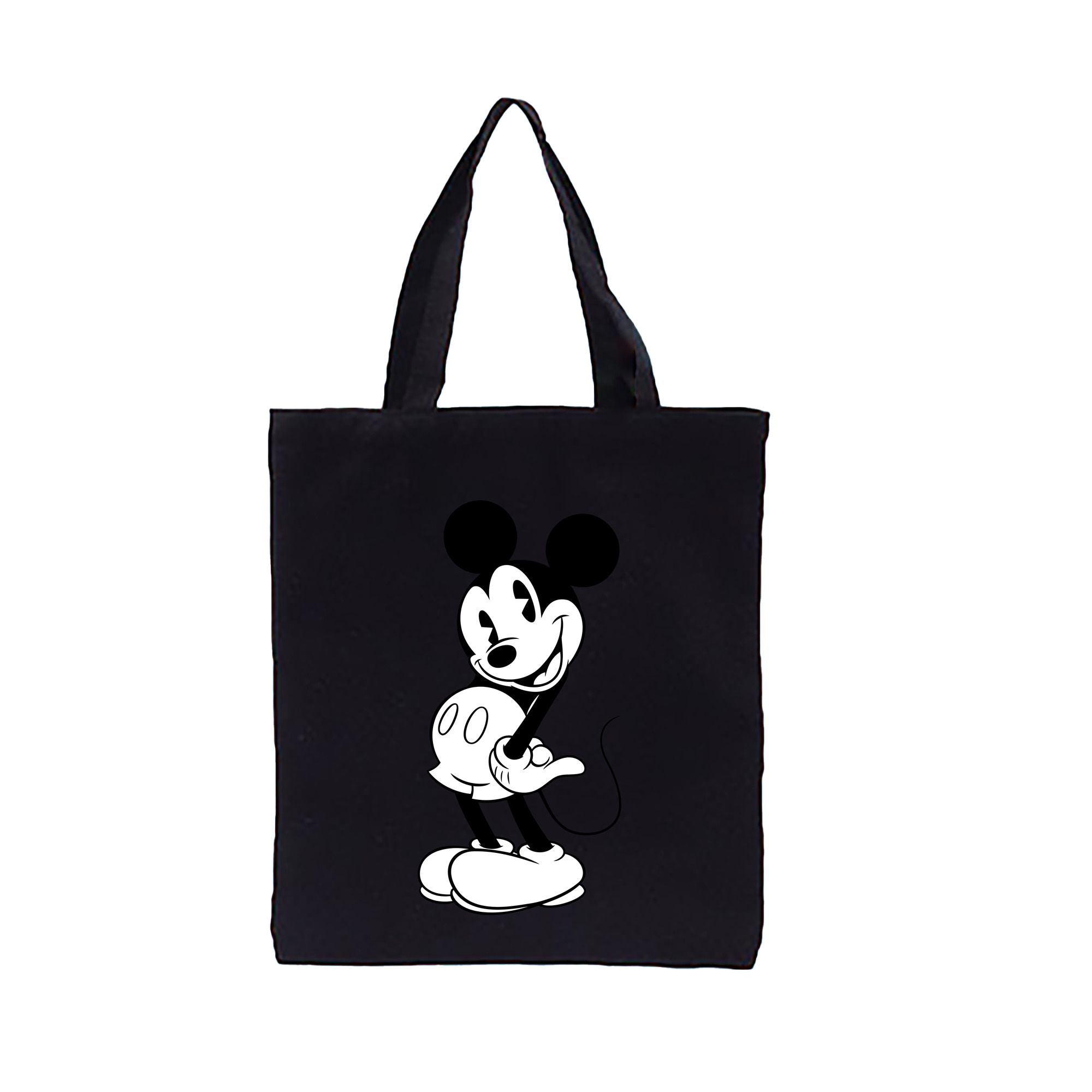 ミッキーマウス Mickey Mouse 縦型キャンバス生地手提げバッグ　トートバッグ