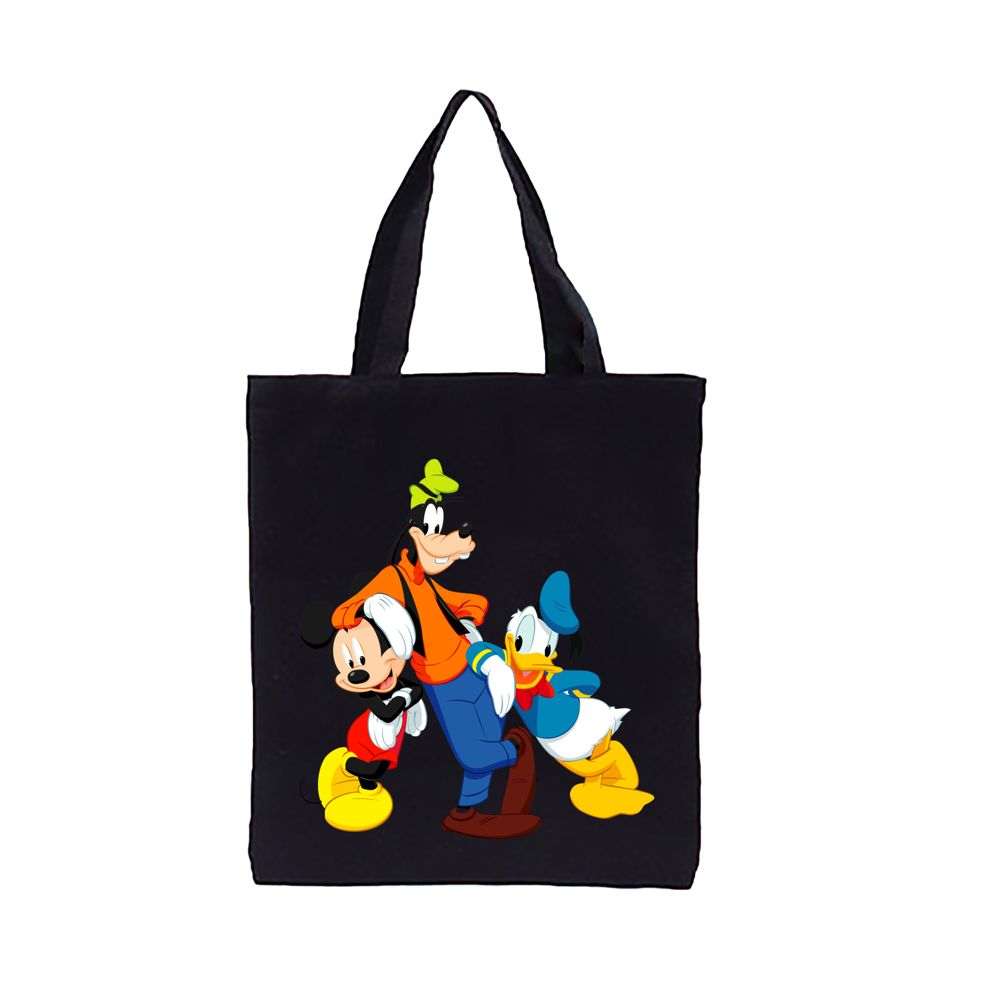 （画像用） ミッキーマウス Mickey Mouse 縦型キャンバス生地手提げバッグ　トートバッグ