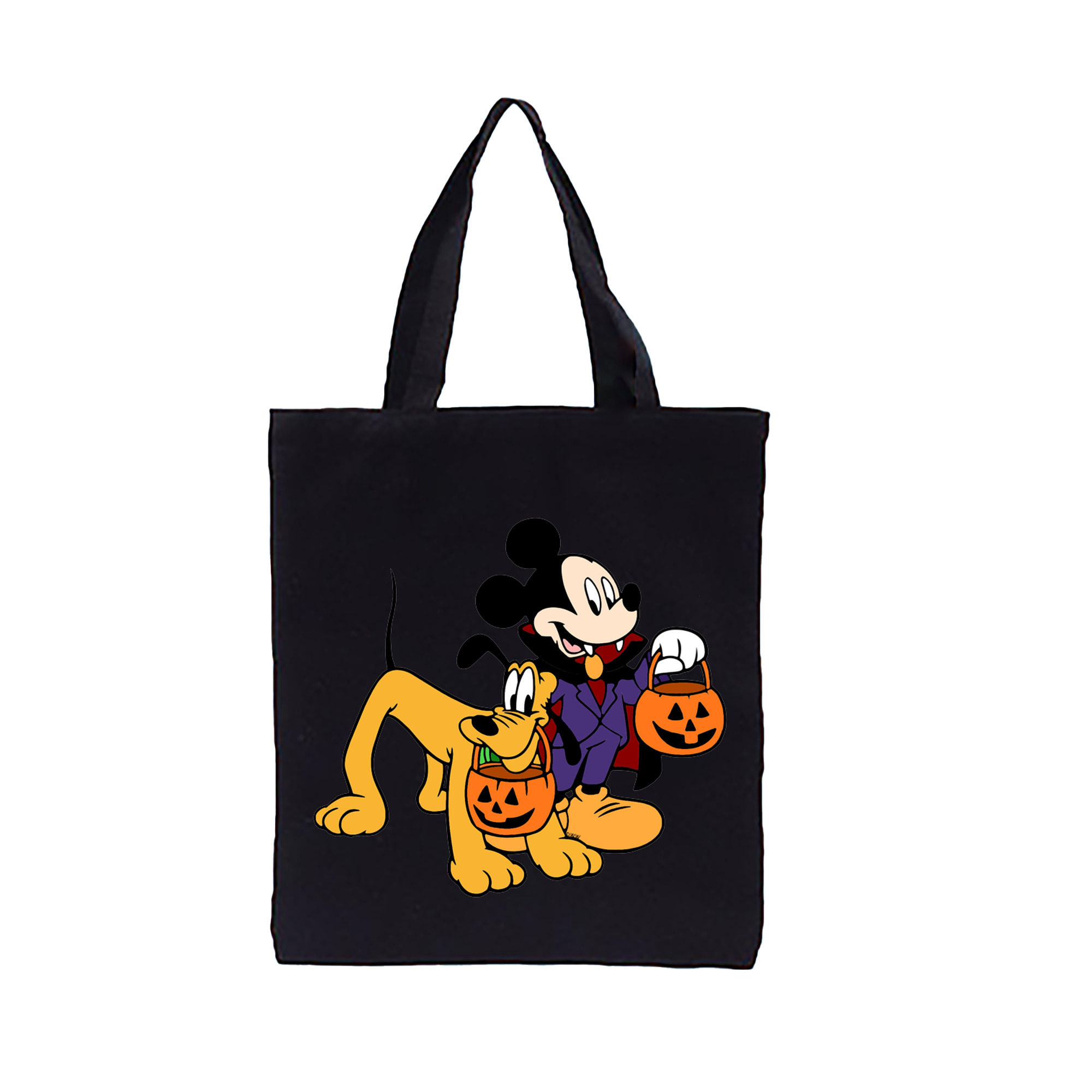 ミッキーマウス Mickey Mouse 縦型キャンバス生地手提げバッグ　トートバッグ