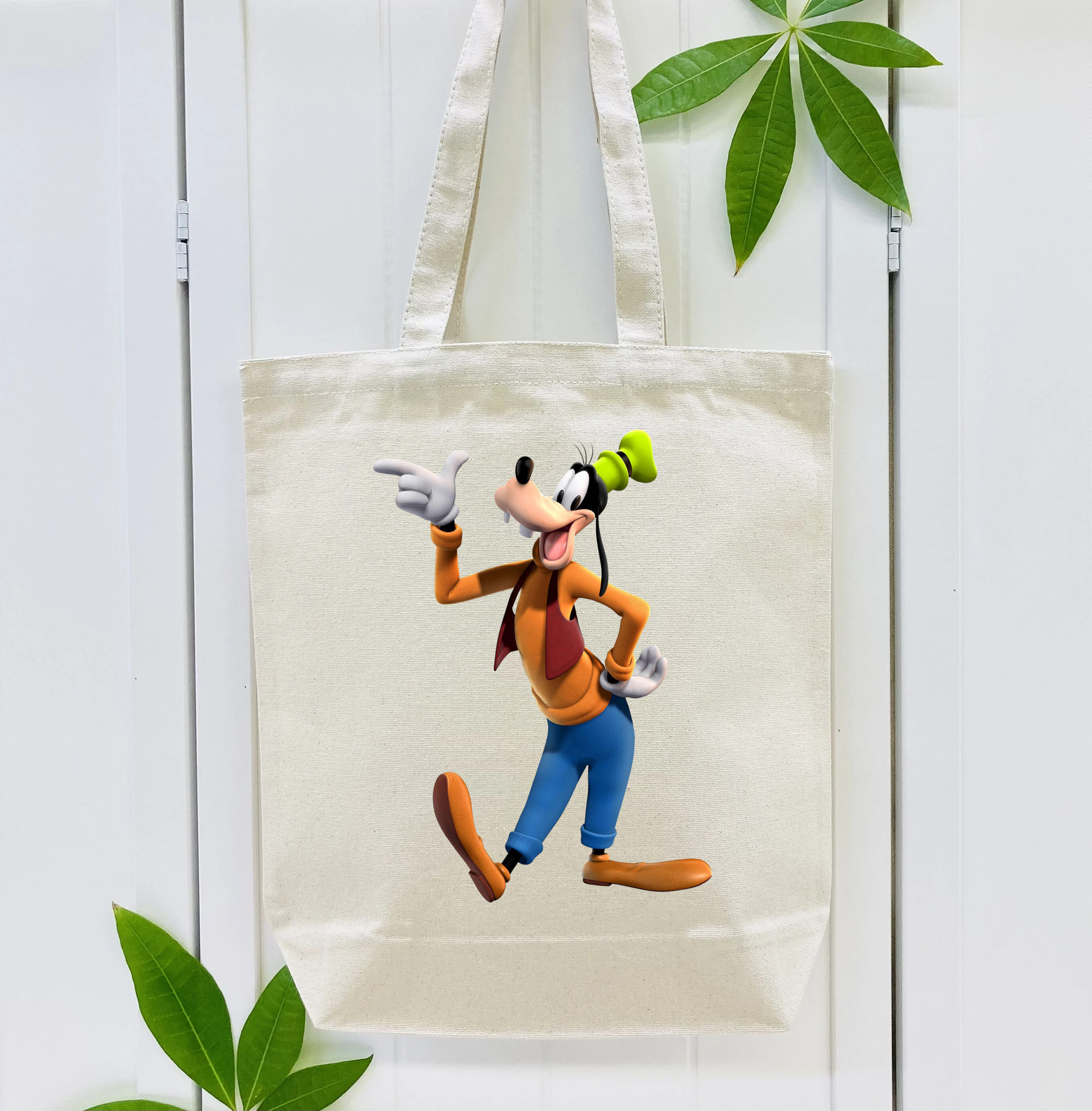 ミッキーマウス Mickey Mouse 縦型キャンバス生地手提げバッグ　トートバッグ