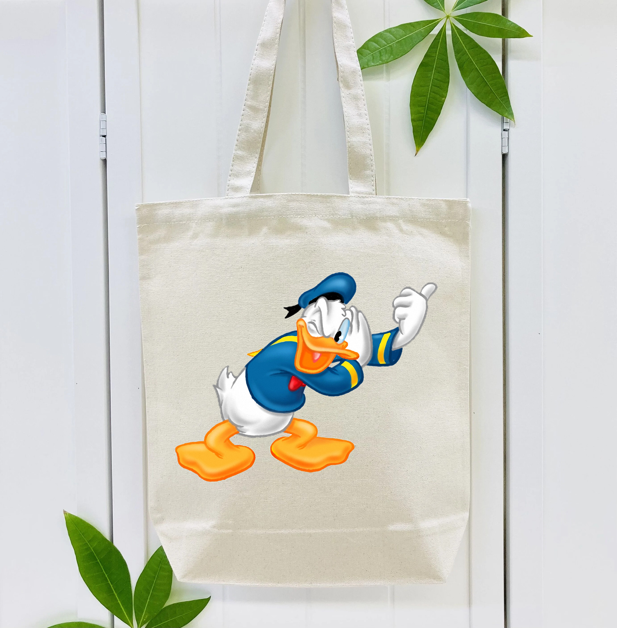 ミッキーマウス Mickey Mouse 縦型キャンバス生地手提げバッグ　トートバッグ