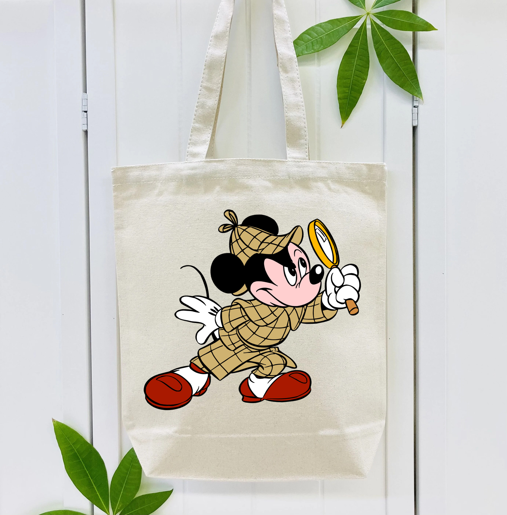 ミッキーマウス Mickey Mouse 縦型キャンバス生地手提げバッグ　トートバッグ