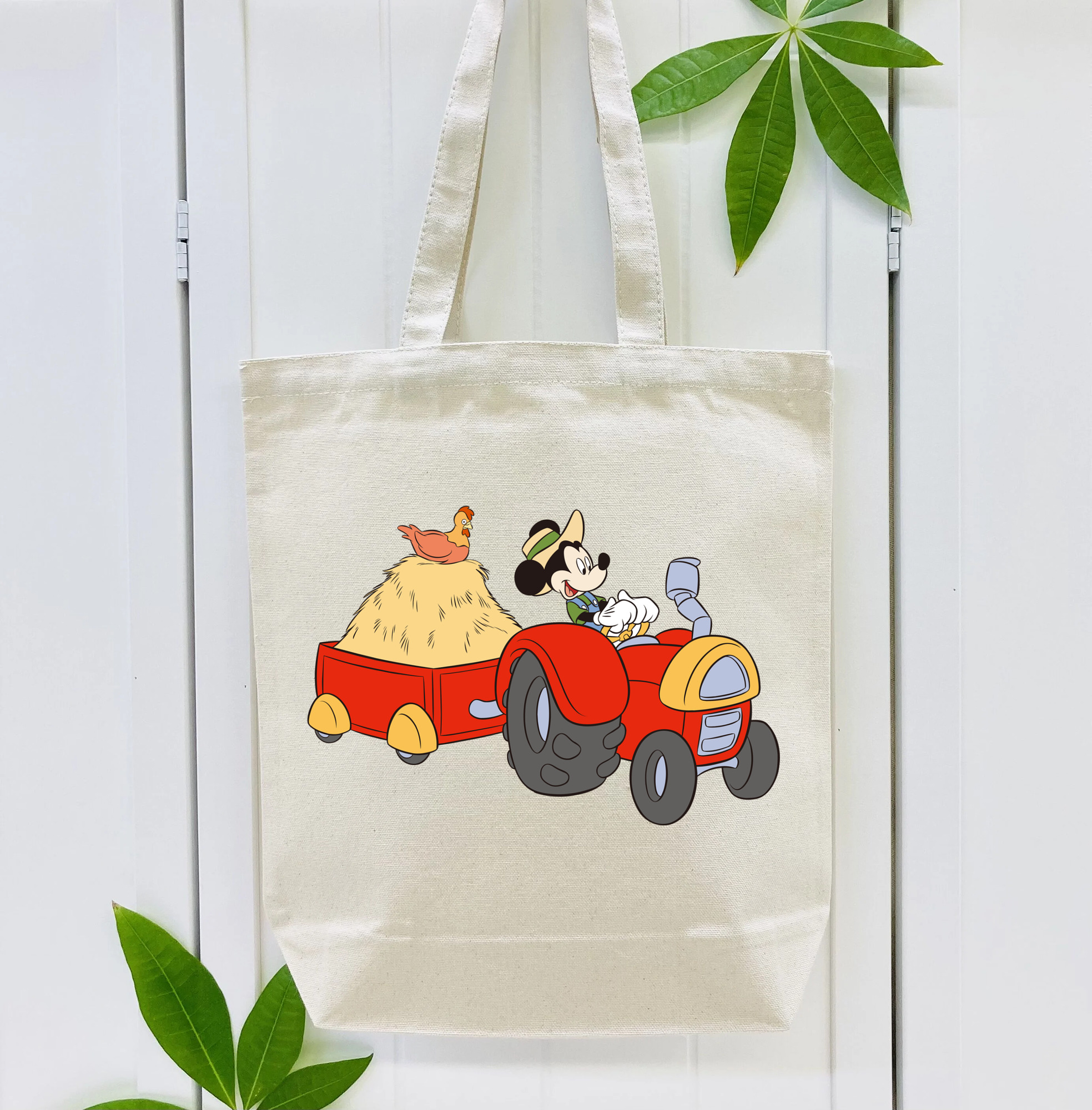 ミッキーマウス Mickey Mouse 縦型キャンバス生地手提げバッグ　トートバッグ