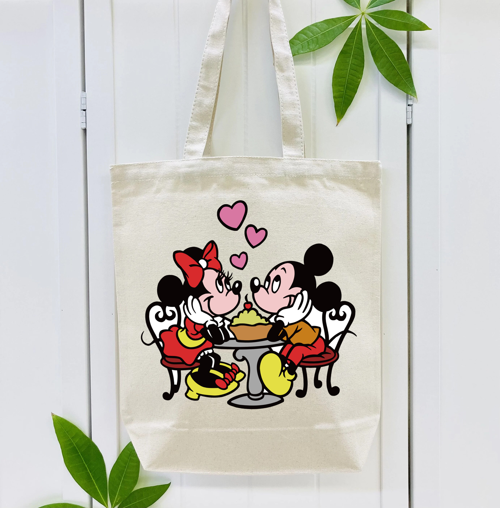 ミッキーマウス Mickey Mouse 縦型キャンバス生地手提げバッグ　トートバッグ