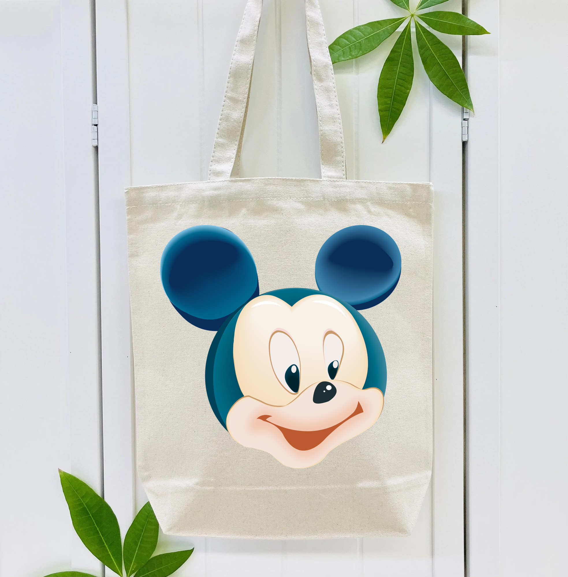 ミッキーマウス Mickey Mouse 縦型キャンバス生地手提げバッグ　トートバッグ