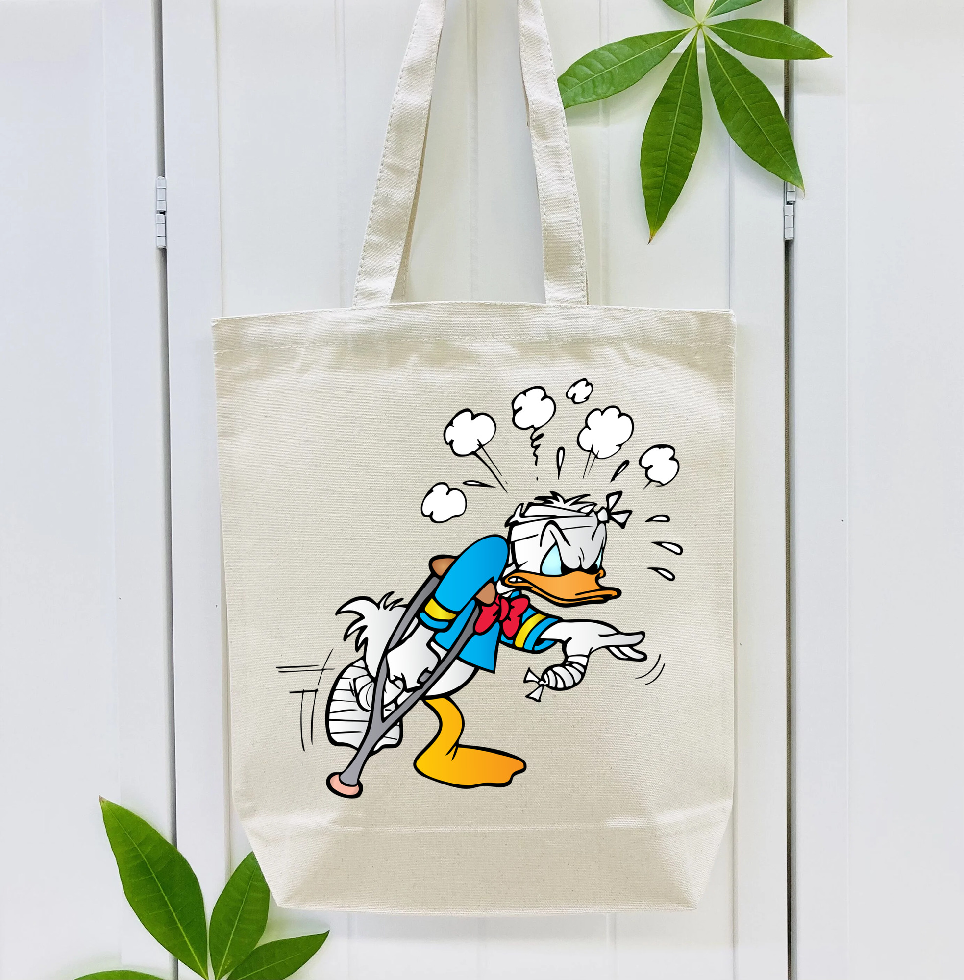 ミッキーマウス Mickey Mouse 縦型キャンバス生地手提げバッグ　トートバッグ