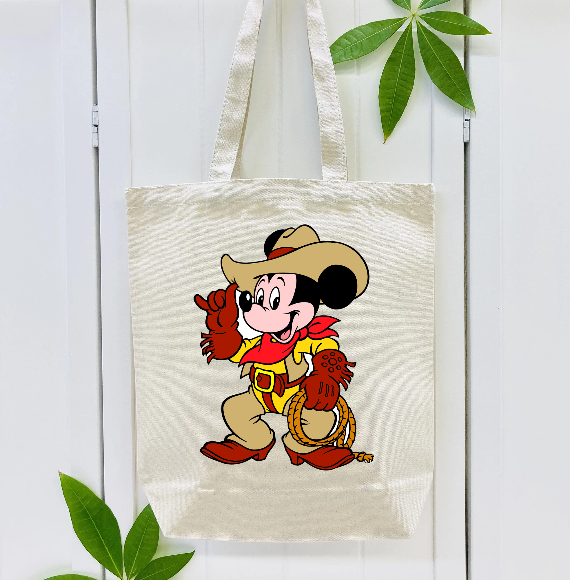 ミッキーマウス Mickey Mouse 縦型キャンバス生地手提げバッグ　トートバッグ