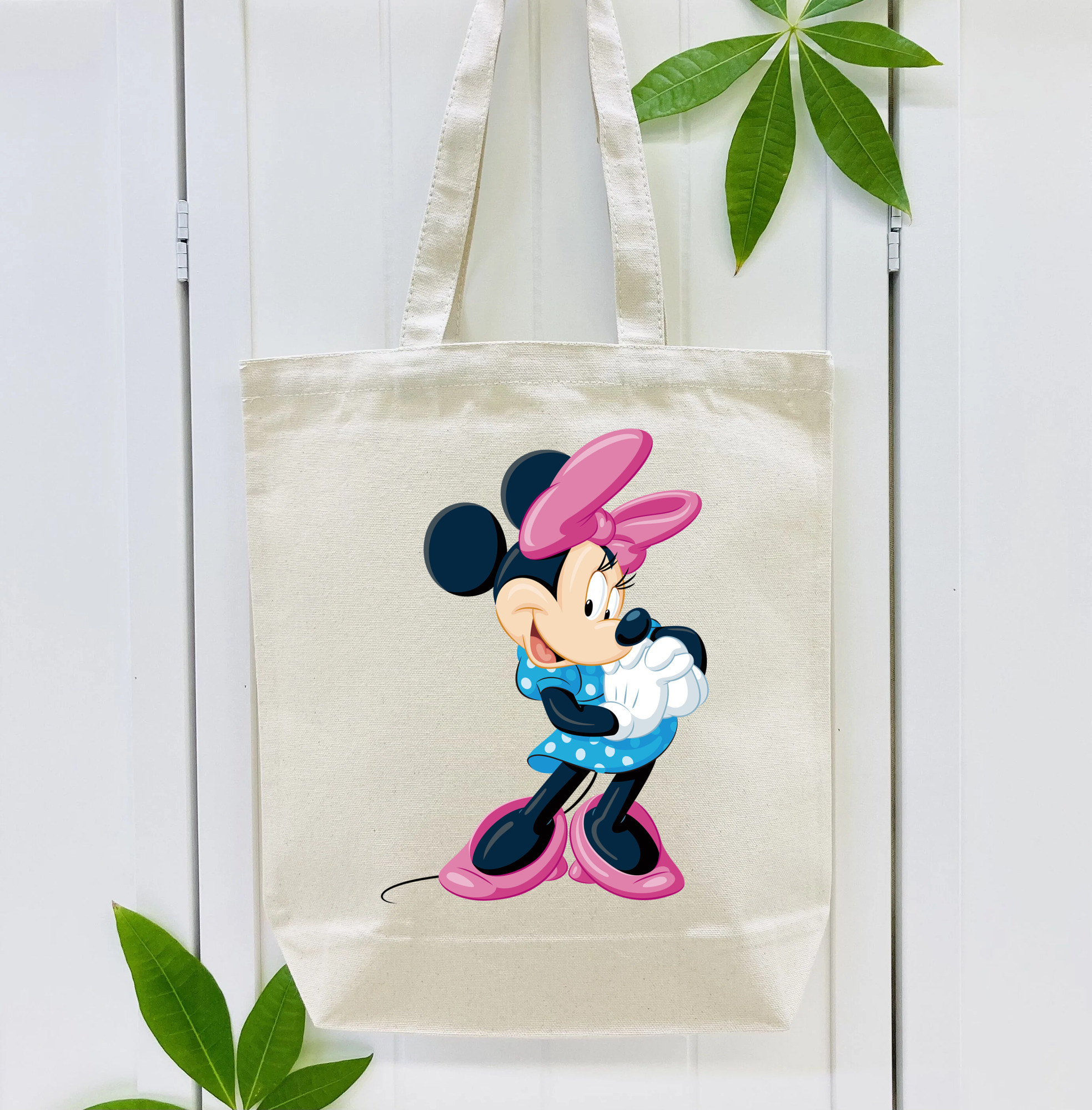 ミッキーマウス Mickey Mouse 縦型キャンバス生地手提げバッグ　トートバッグ