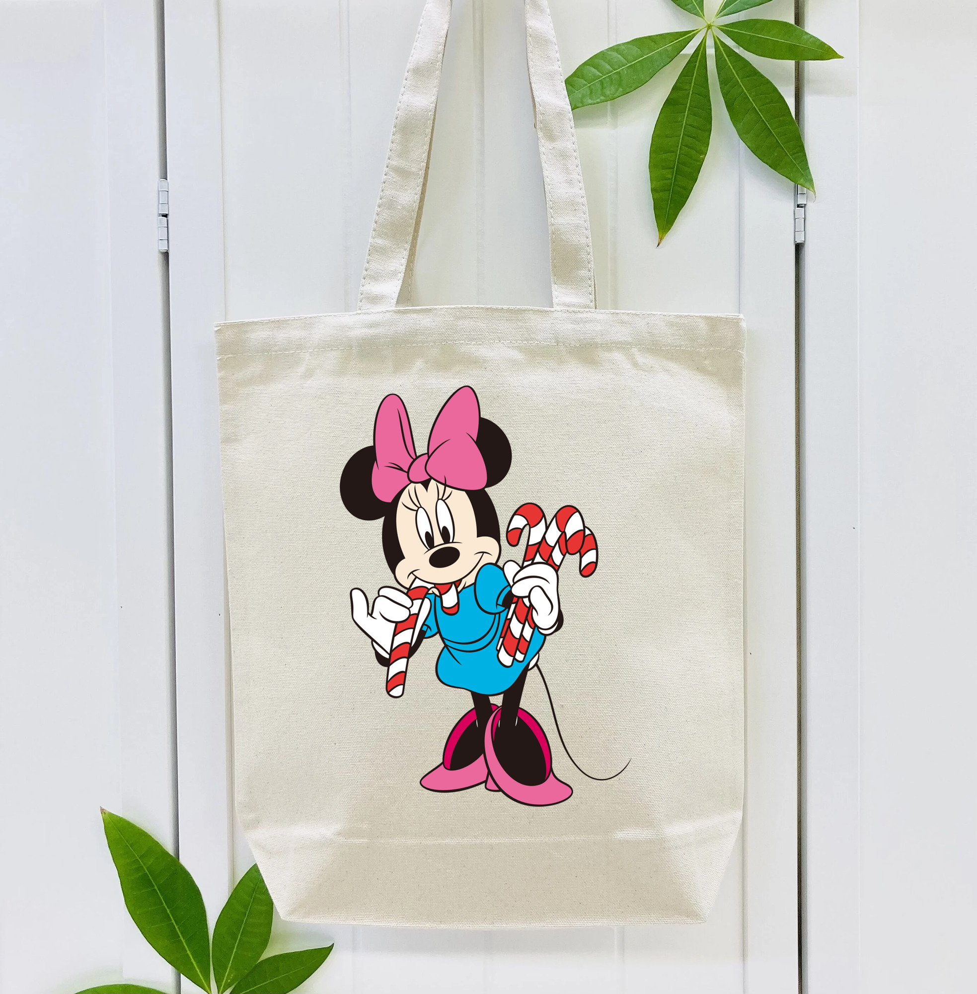 ミッキーマウス Mickey Mouse 縦型キャンバス生地手提げバッグ　トートバッグ