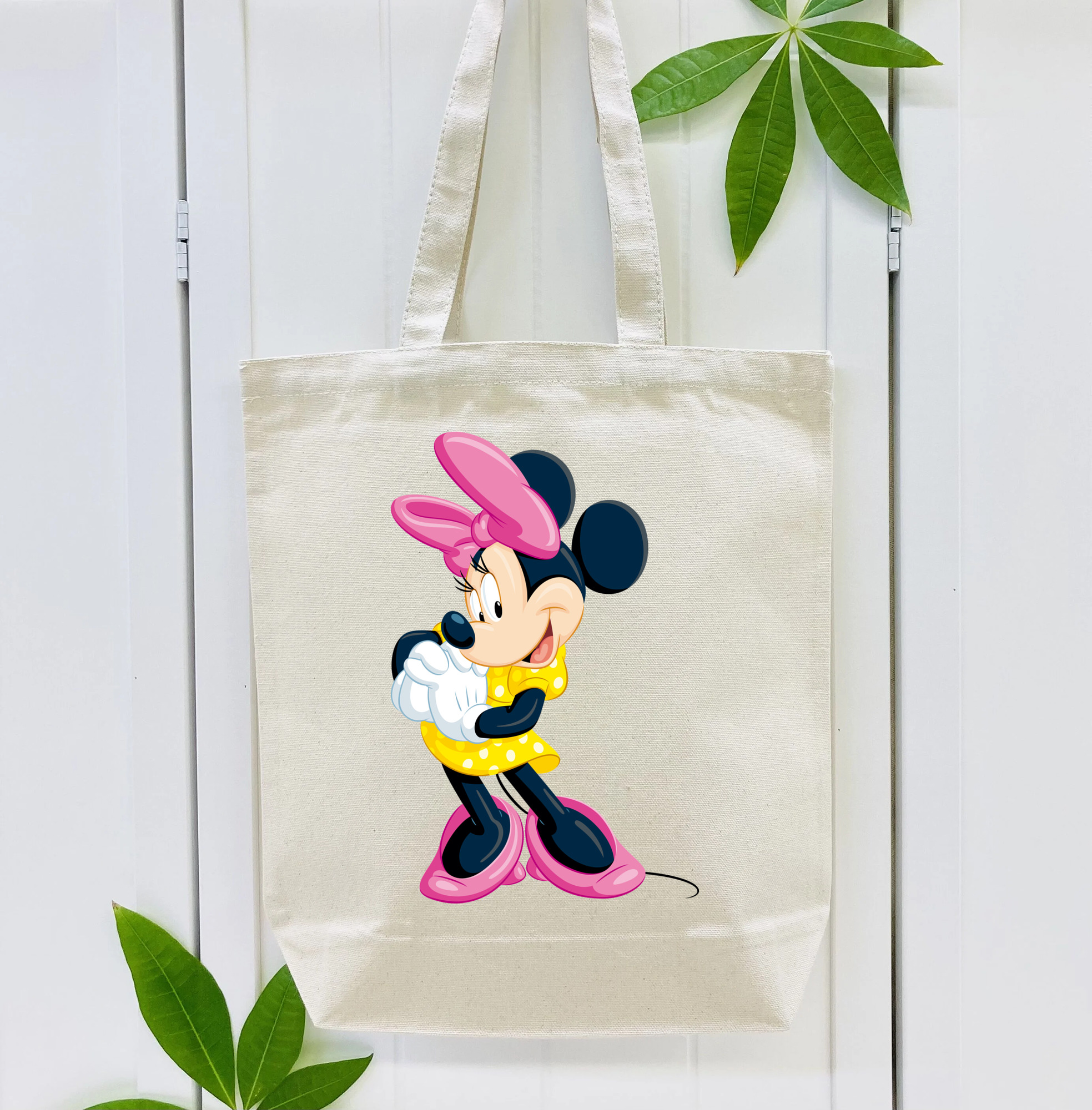 ミッキーマウス Mickey Mouse 縦型キャンバス生地手提げバッグ　トートバッグ