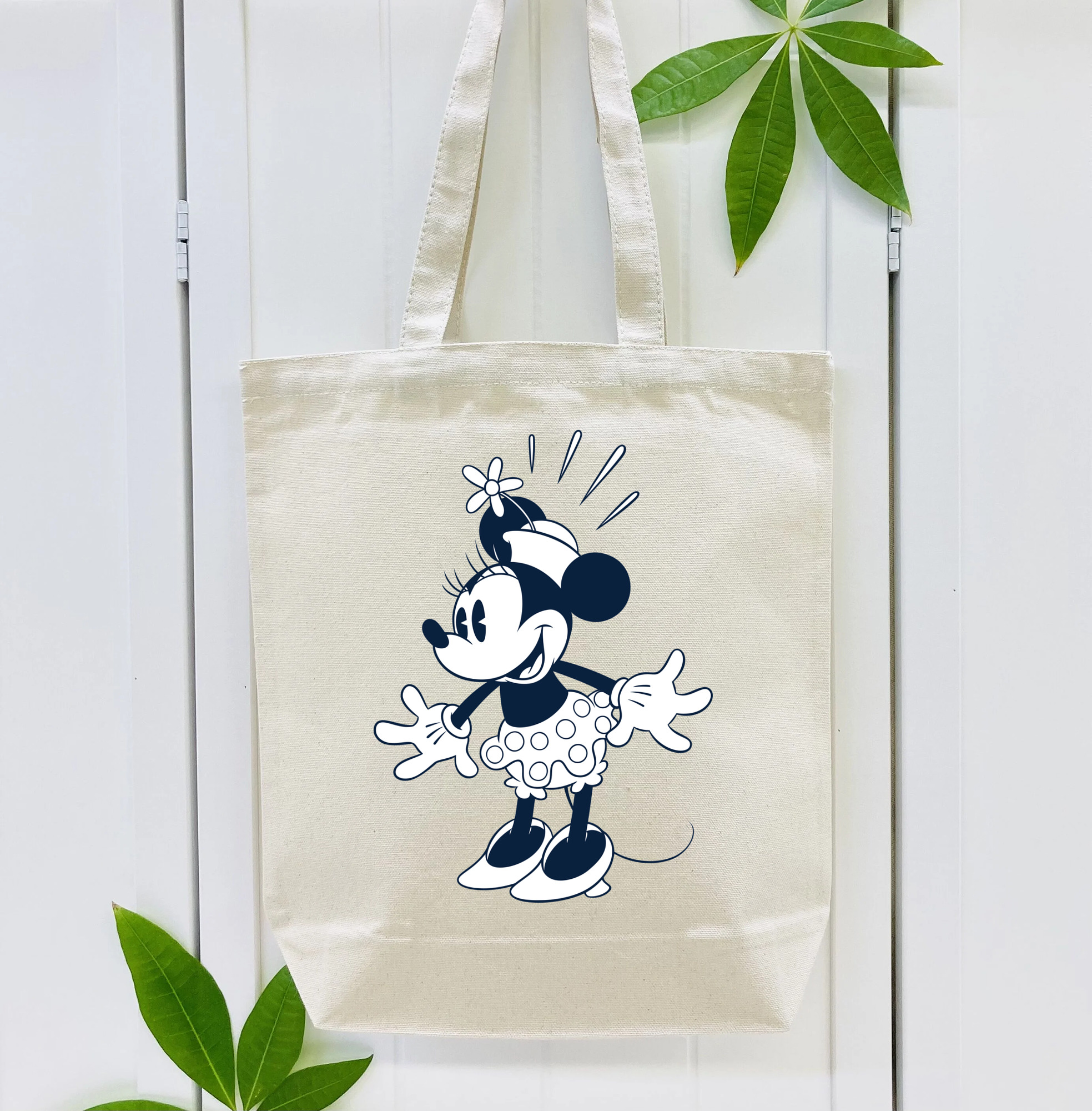 ミッキーマウス Mickey Mouse 縦型キャンバス生地手提げバッグ　トートバッグ