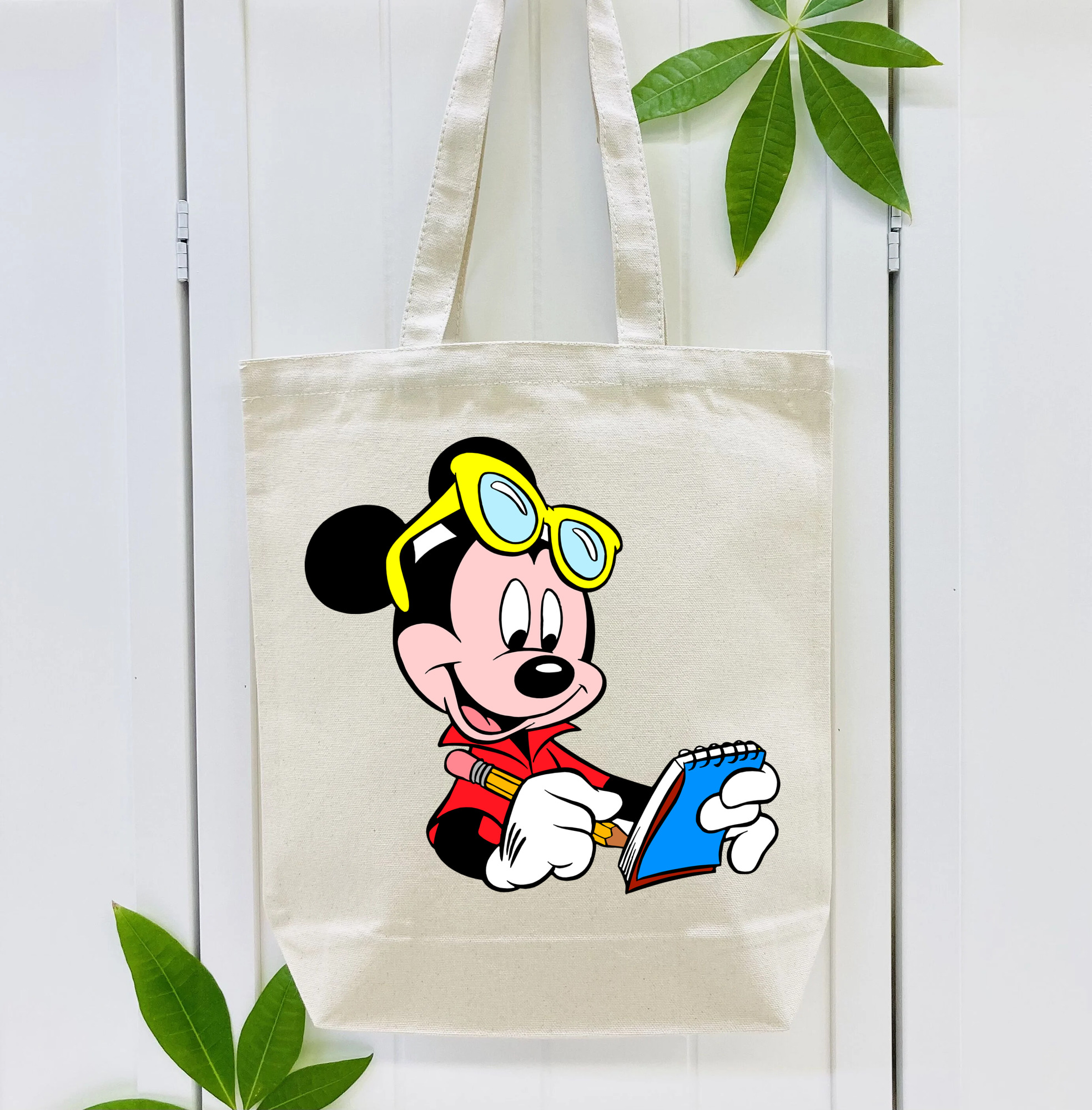 ミッキーマウス Mickey Mouse 縦型キャンバス生地手提げバッグ　トートバッグ