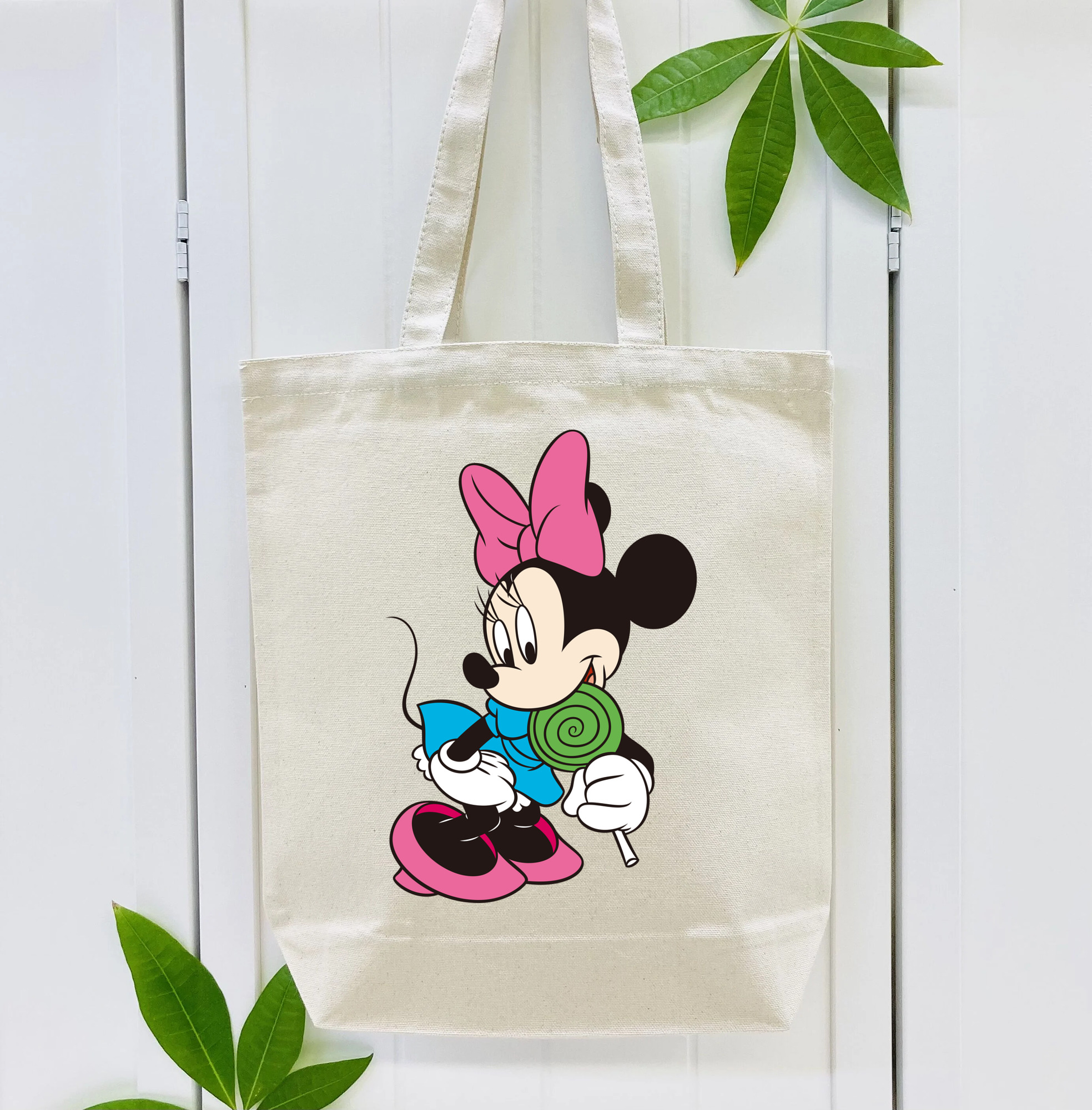 ミッキーマウス Mickey Mouse 縦型キャンバス生地手提げバッグ　トートバッグ