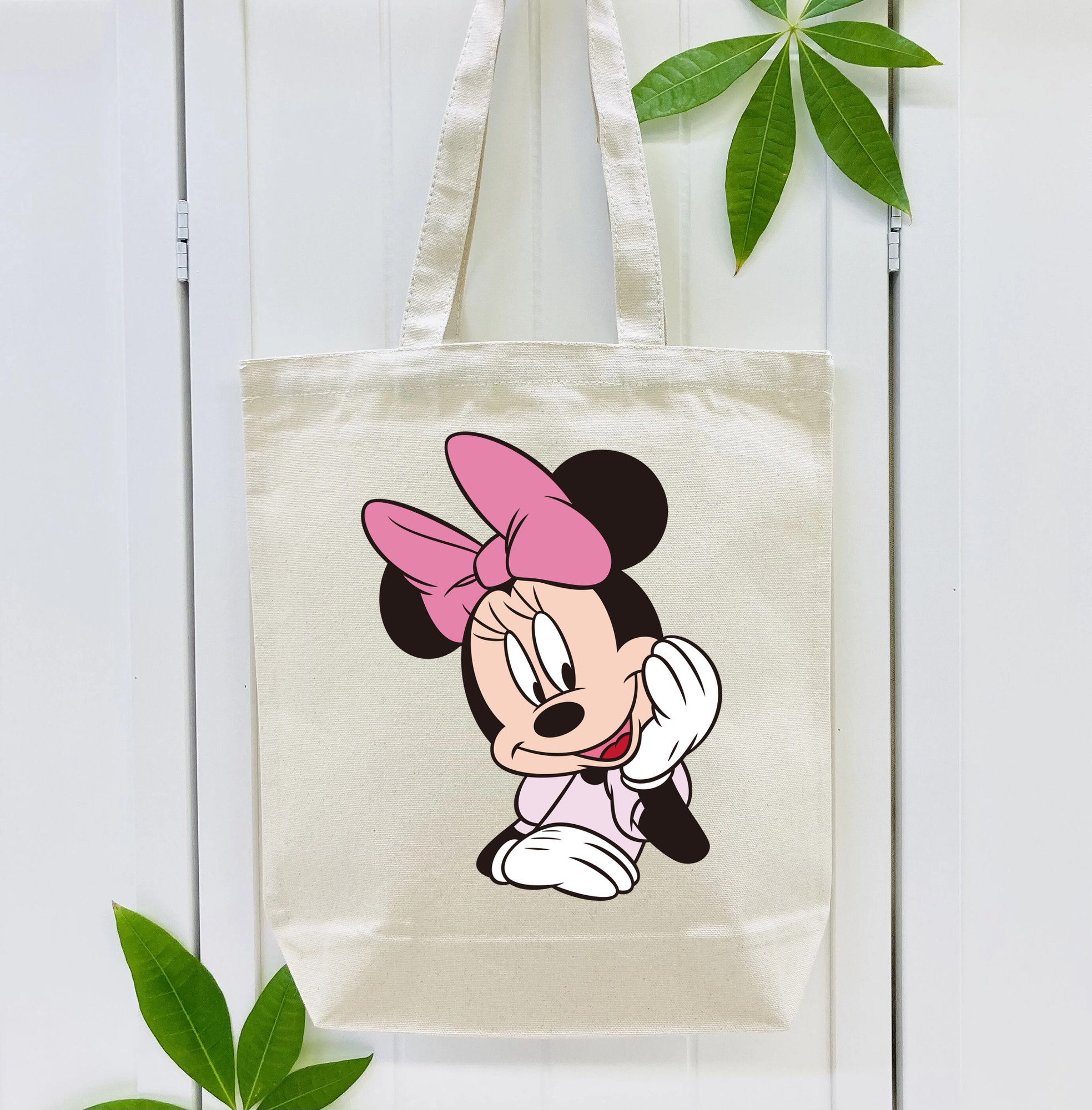 ミッキーマウス Mickey Mouse 縦型キャンバス生地手提げバッグ　トートバッグ