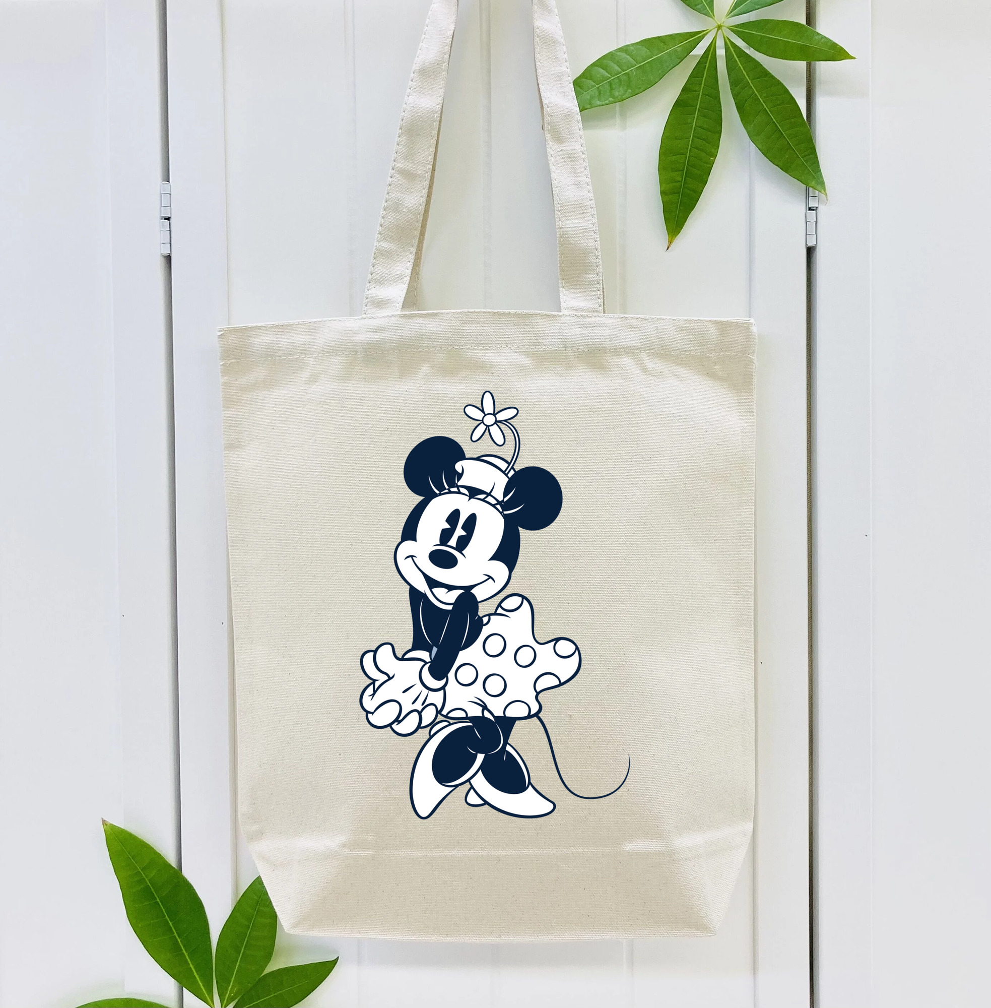 ミッキーマウス Mickey Mouse 縦型キャンバス生地手提げバッグ　トートバッグ