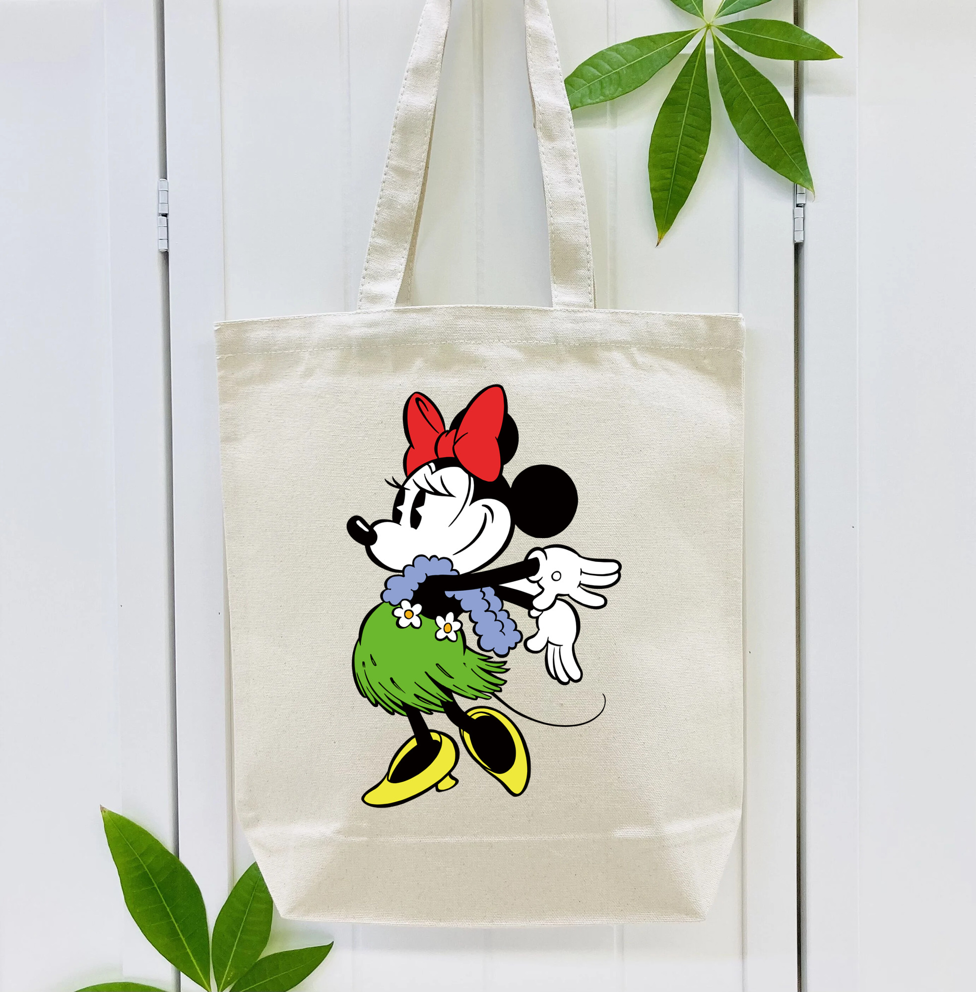 ミッキーマウス Mickey Mouse 縦型キャンバス生地手提げバッグ　トートバッグ