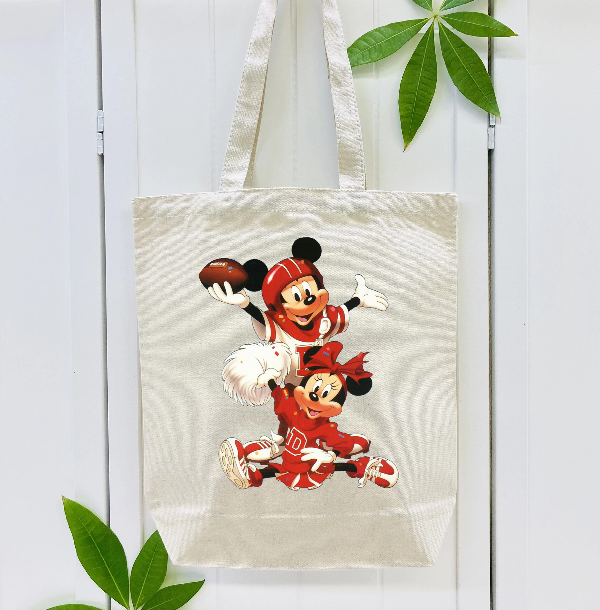 ミッキーマウス Mickey Mouse 縦型キャンバス生地手提げバッグ　トートバッグ