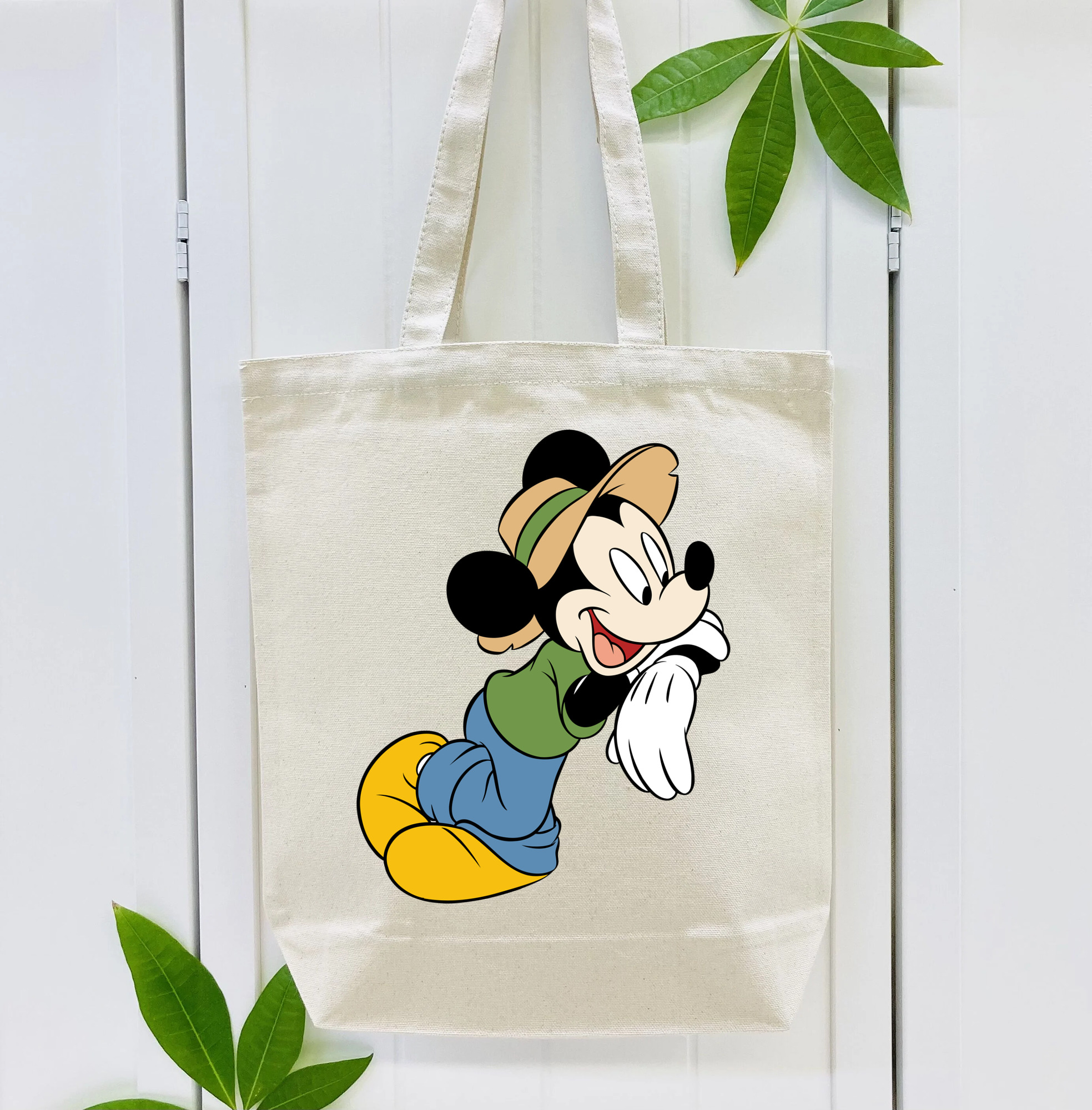 ミッキーマウス Mickey Mouse 縦型キャンバス生地手提げバッグ　トートバッグ