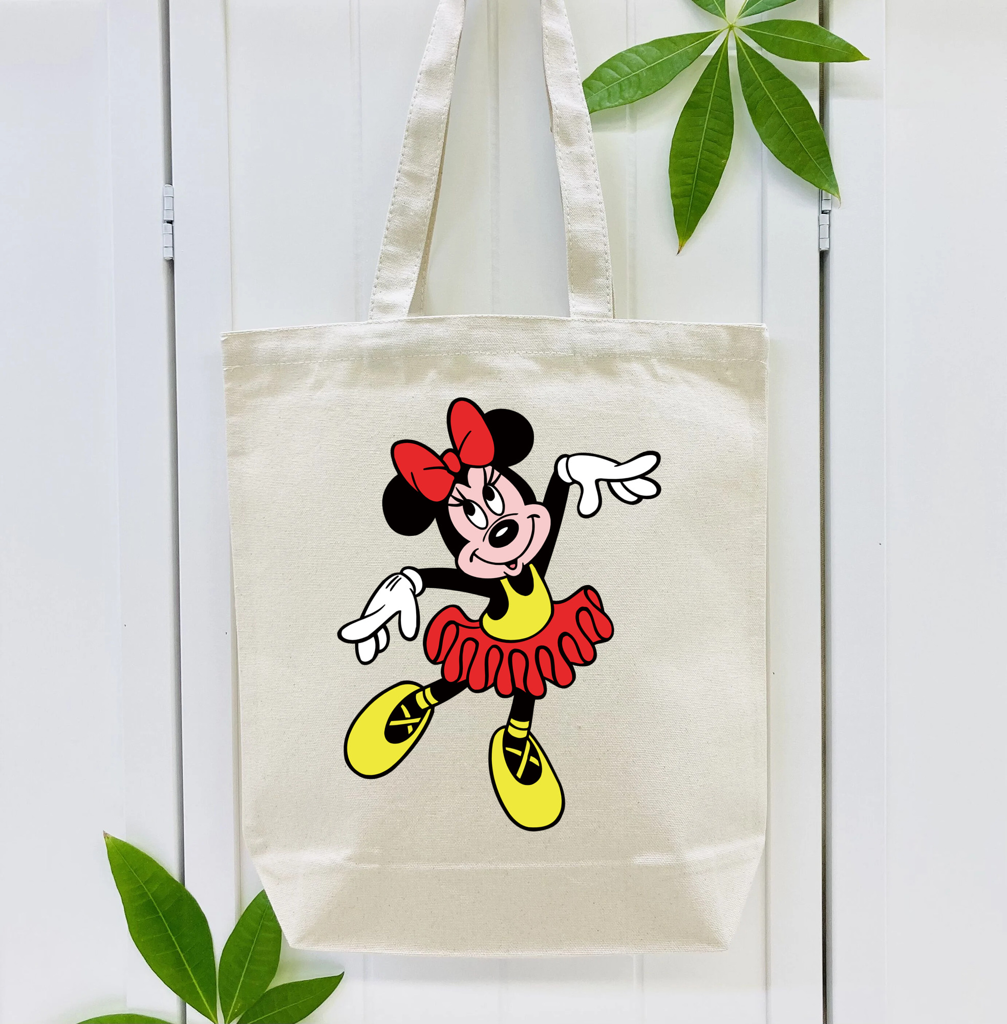 ミッキーマウス Mickey Mouse 縦型キャンバス生地手提げバッグ　トートバッグ