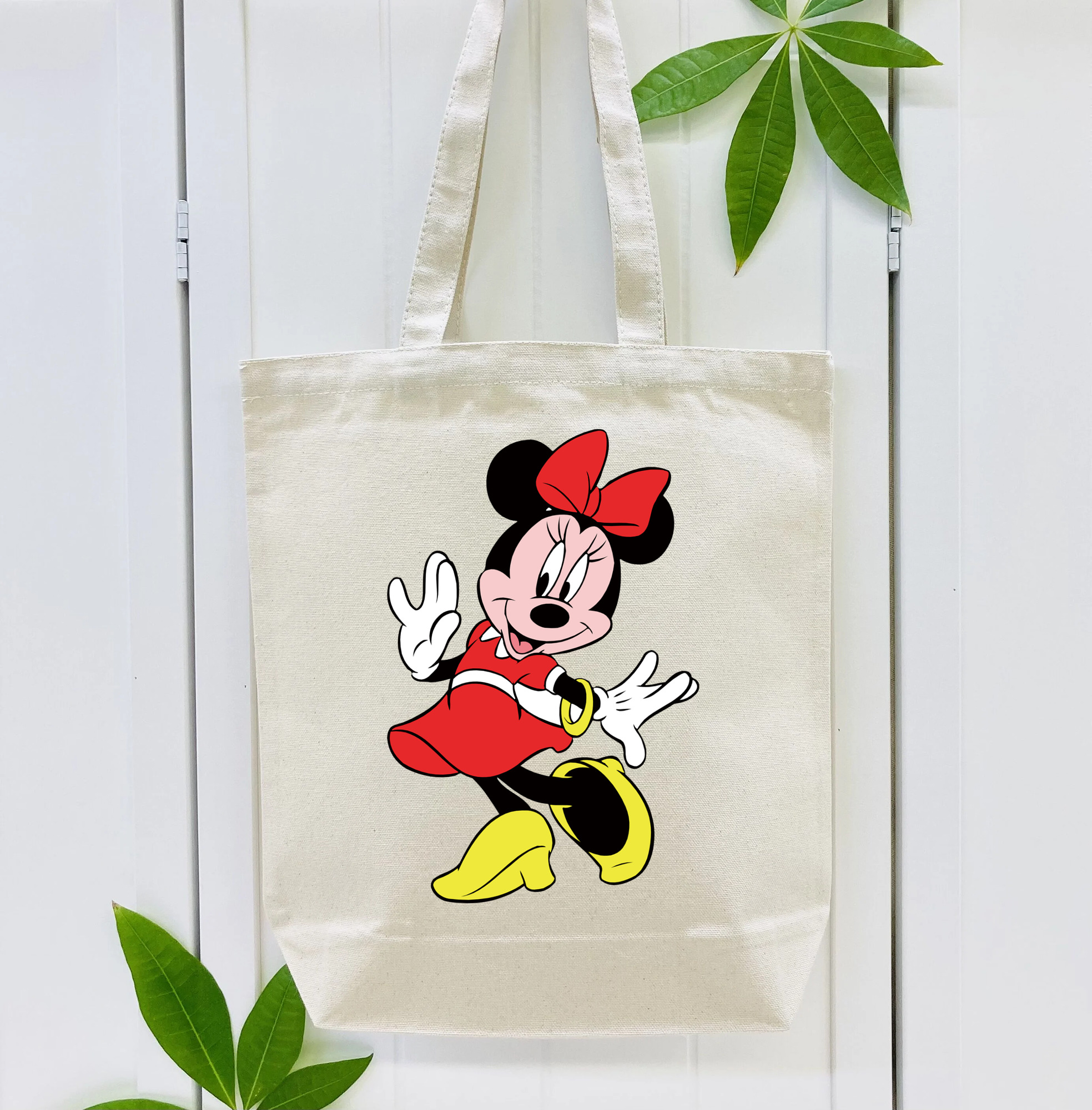 ミッキーマウス Mickey Mouse 縦型キャンバス生地手提げバッグ　トートバッグ