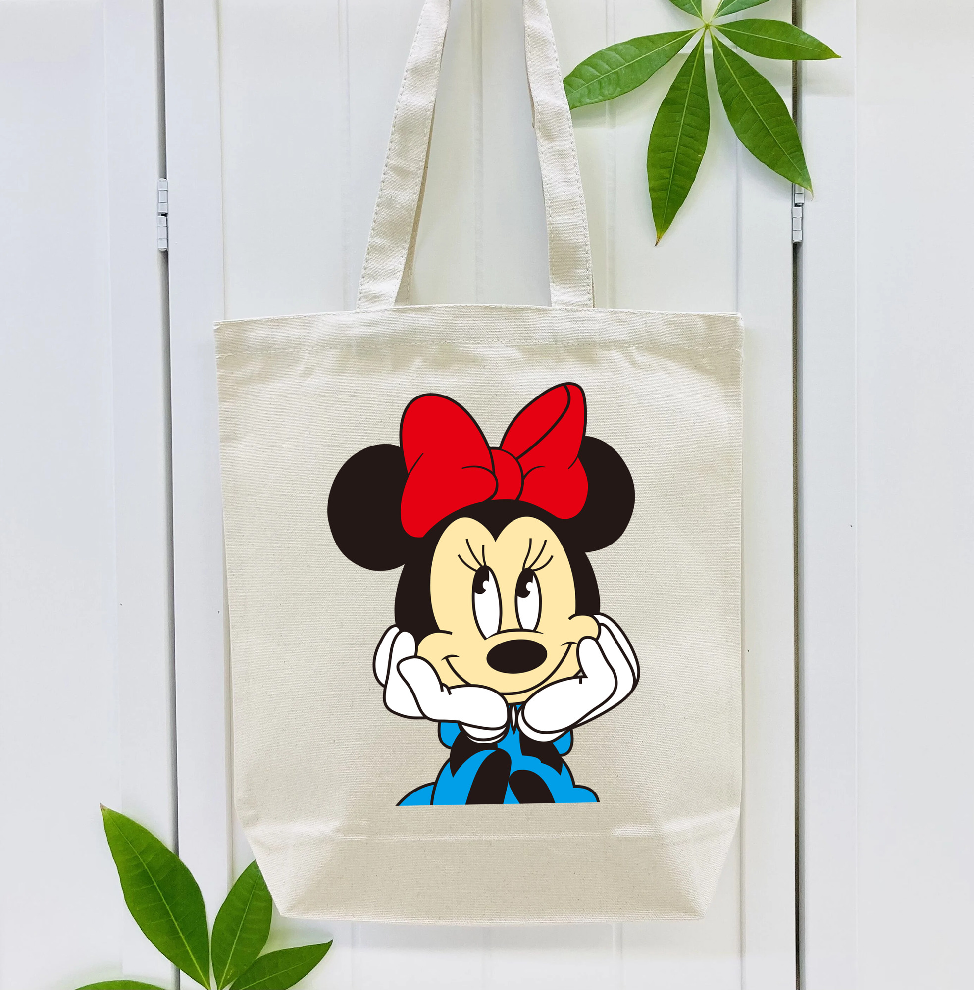 ミッキーマウス Mickey Mouse 縦型キャンバス生地手提げバッグ　トートバッグ