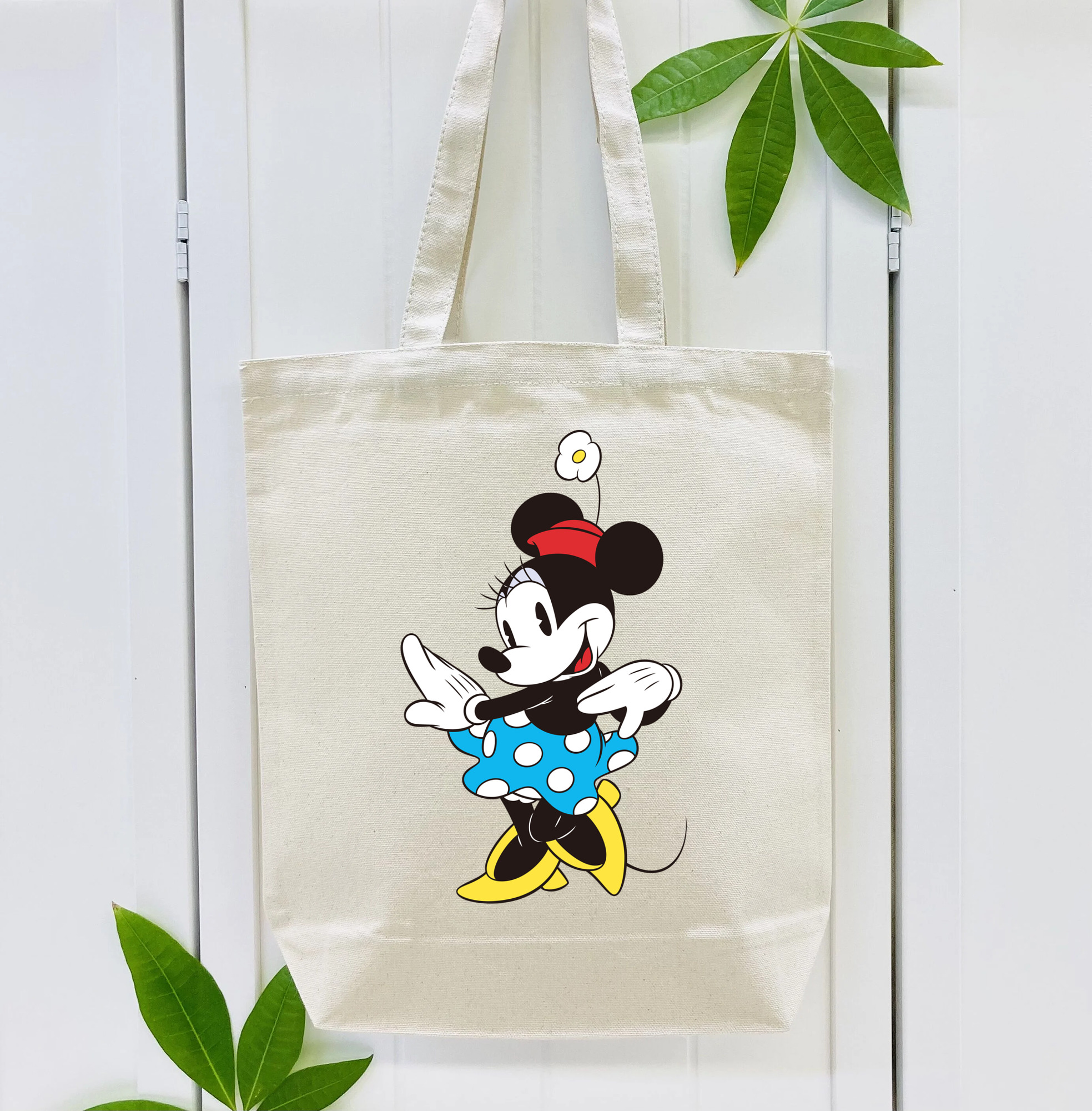 ミッキーマウス Mickey Mouse 縦型キャンバス生地手提げバッグ　トートバッグ