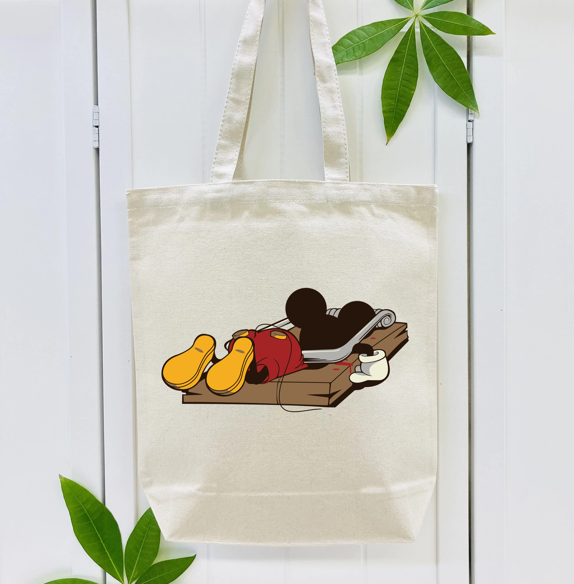 ミッキーマウス Mickey Mouse 縦型キャンバス生地手提げバッグ　トートバッグ