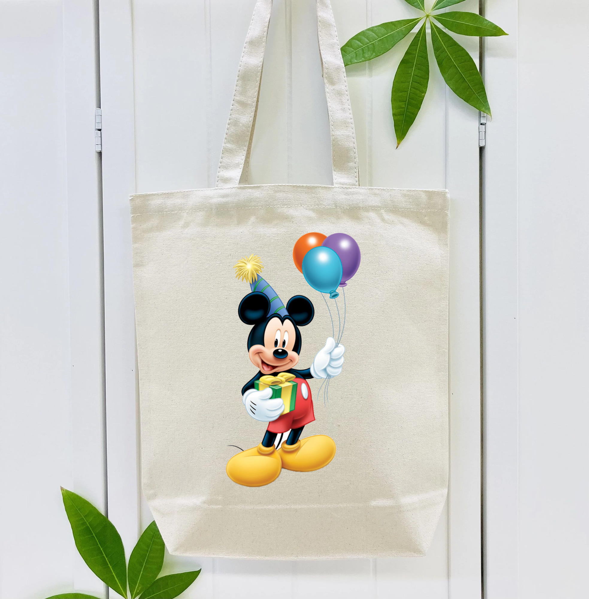 ミッキーマウス Mickey Mouse 縦型キャンバス生地手提げバッグ　トートバッグ