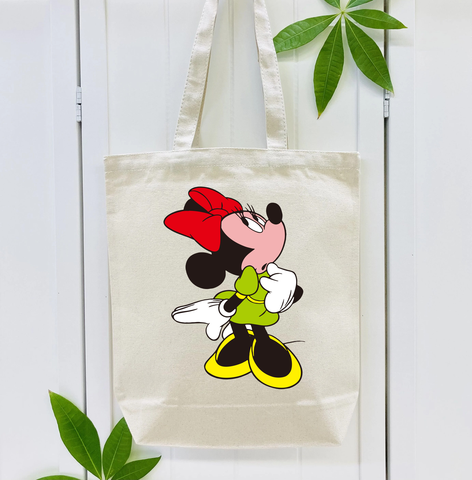 ミッキーマウス Mickey Mouse 縦型キャンバス生地手提げバッグ　トートバッグ