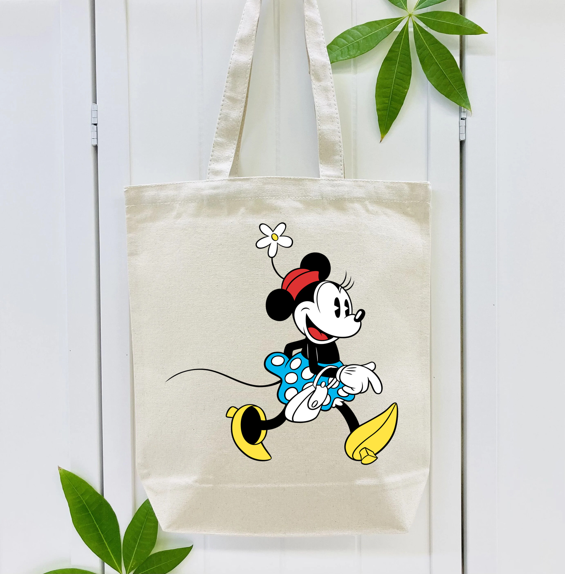 ミッキーマウス Mickey Mouse 縦型キャンバス生地手提げバッグ　トートバッグ