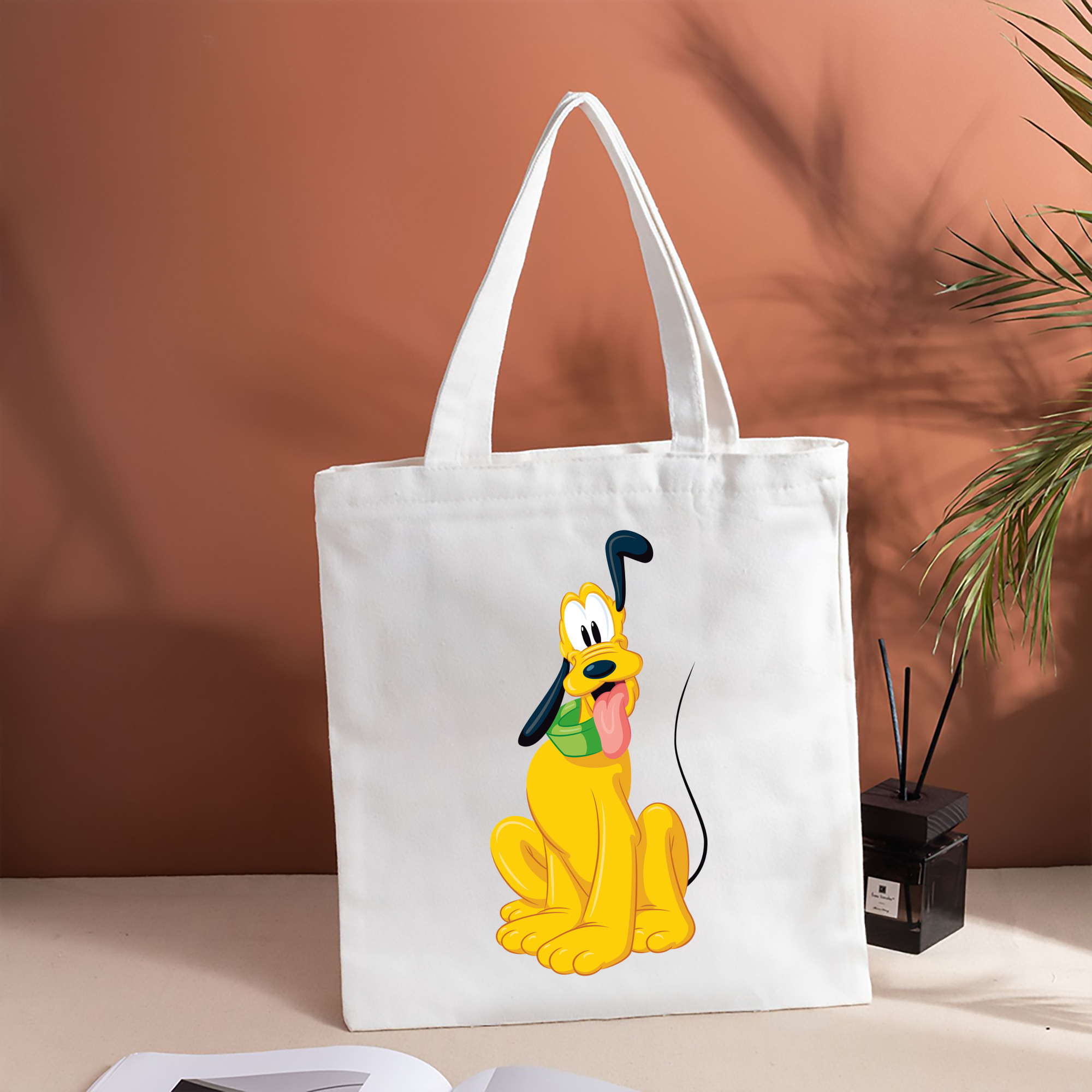 ミッキーマウス Mickey Mouse 縦型キャンバス生地手提げバッグ　トートバッグ