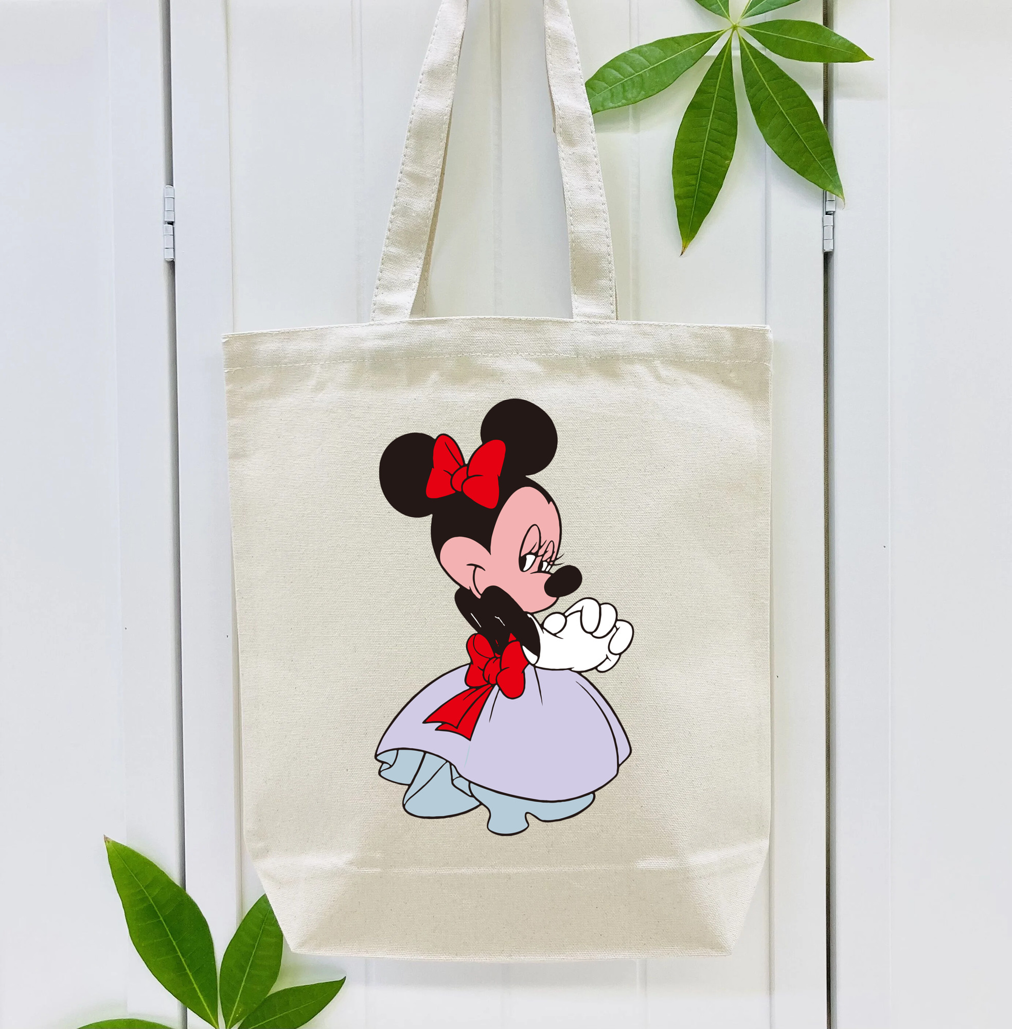 ミッキーマウス Mickey Mouse 縦型キャンバス生地手提げバッグ　トートバッグ